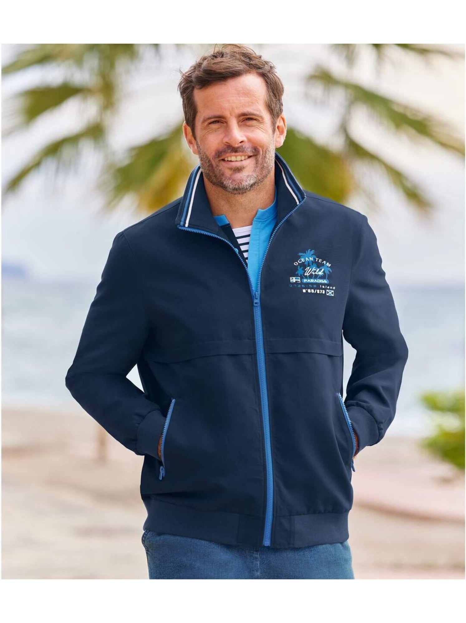 Blouson d’Été Microfibre Ocean Team  - ATLAS FOR MEN - Bleu