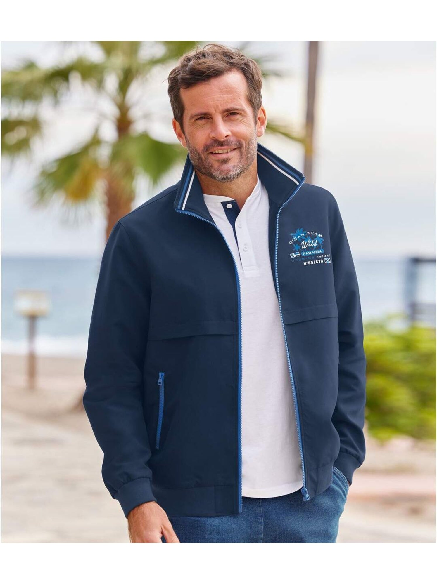 Blouson d’Été Microfibre Ocean Team  - ATLAS FOR MEN - Bleu