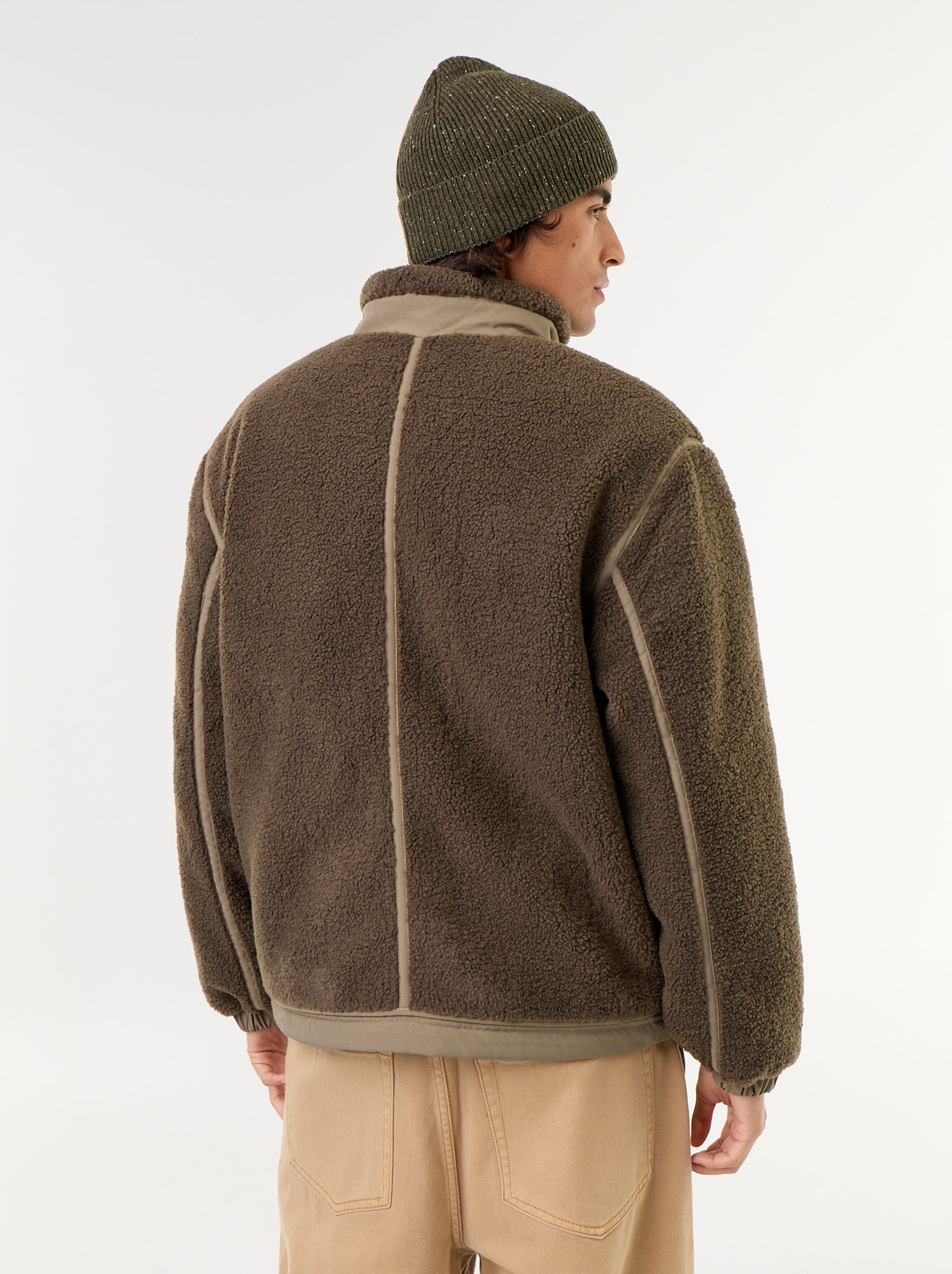 Blouson effet moutonné - Kaki