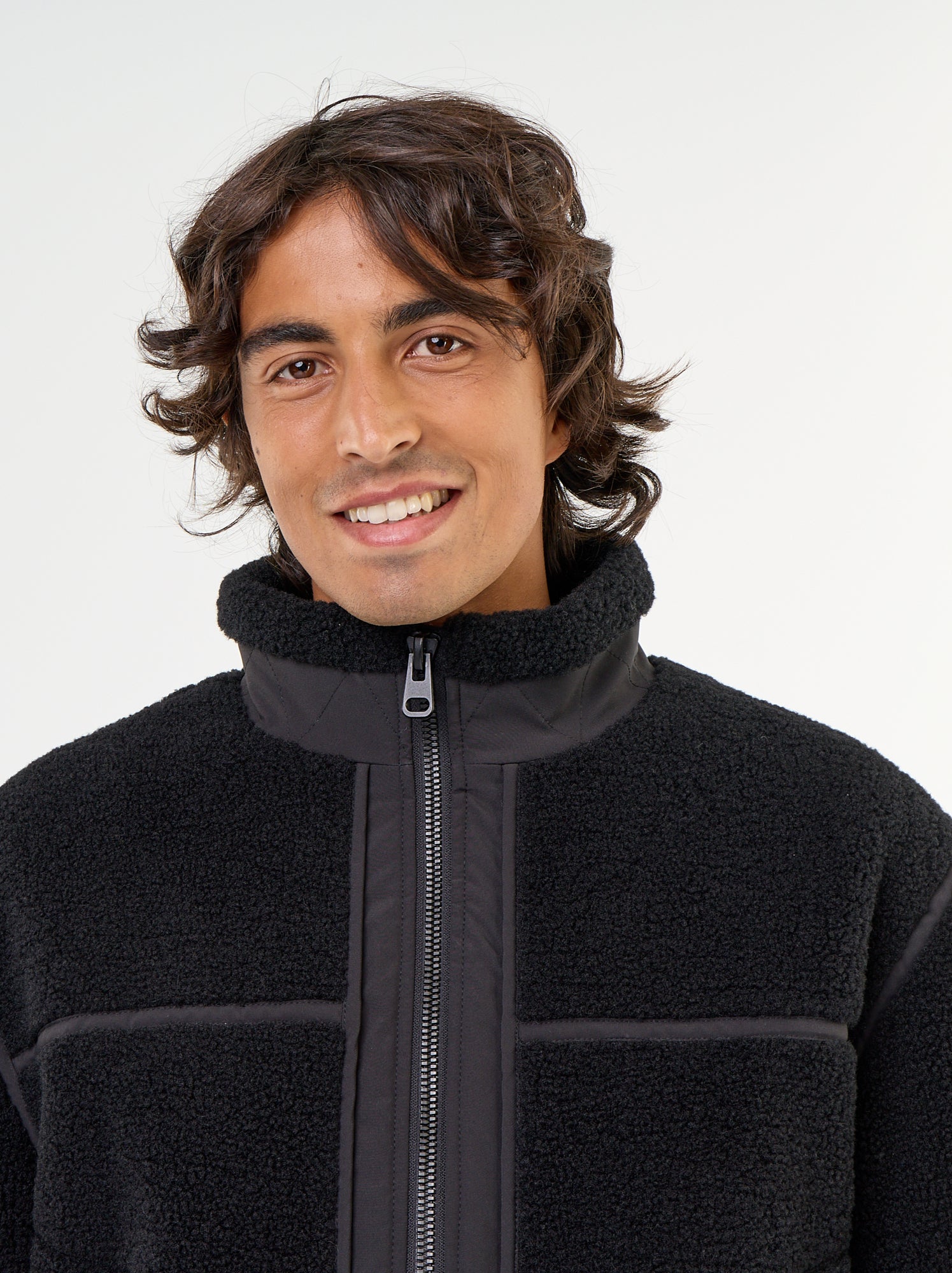 Blouson effet moutonné - Noir