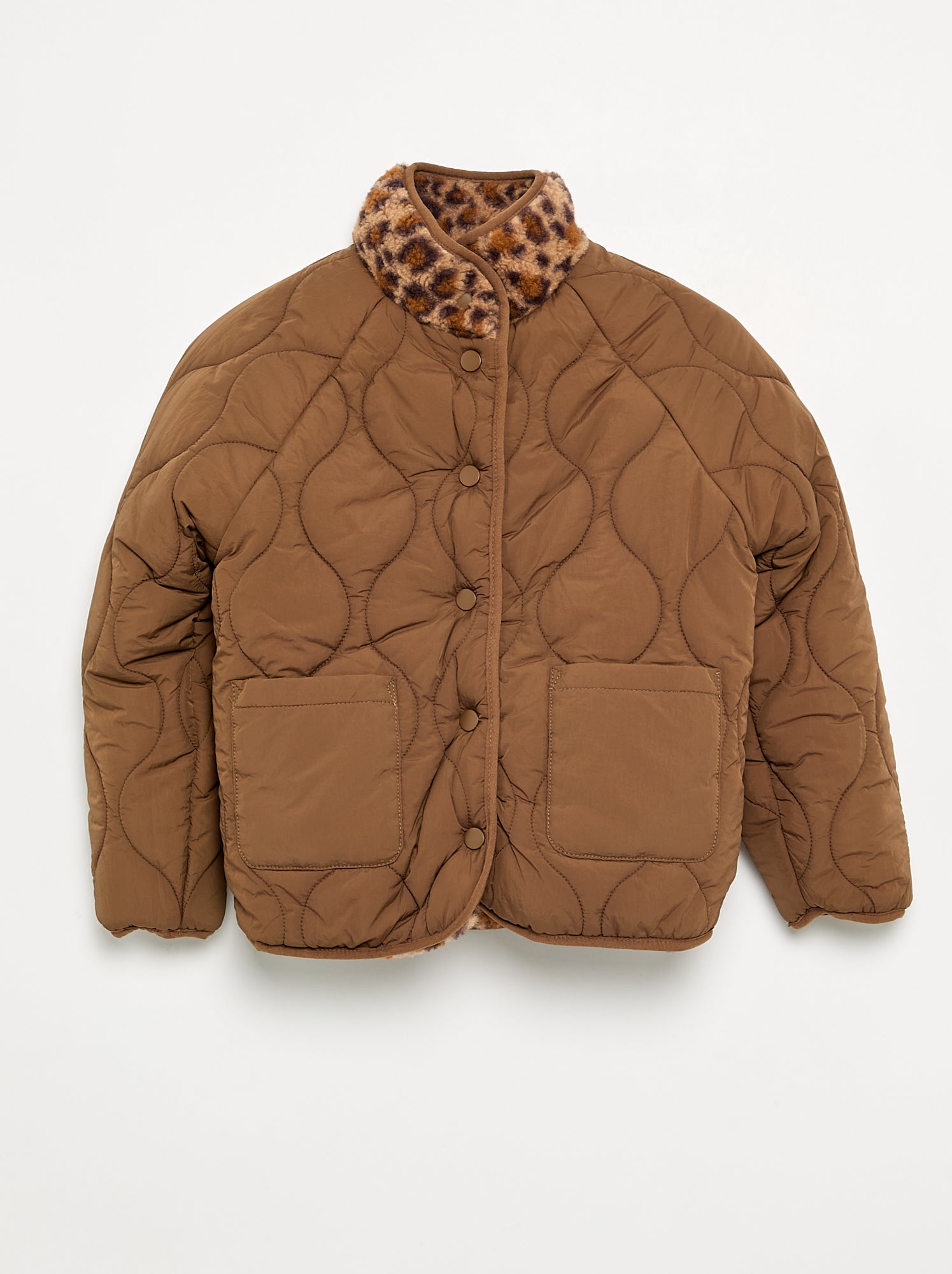 Blouson en fausse fourrure 'léopard' - Marron