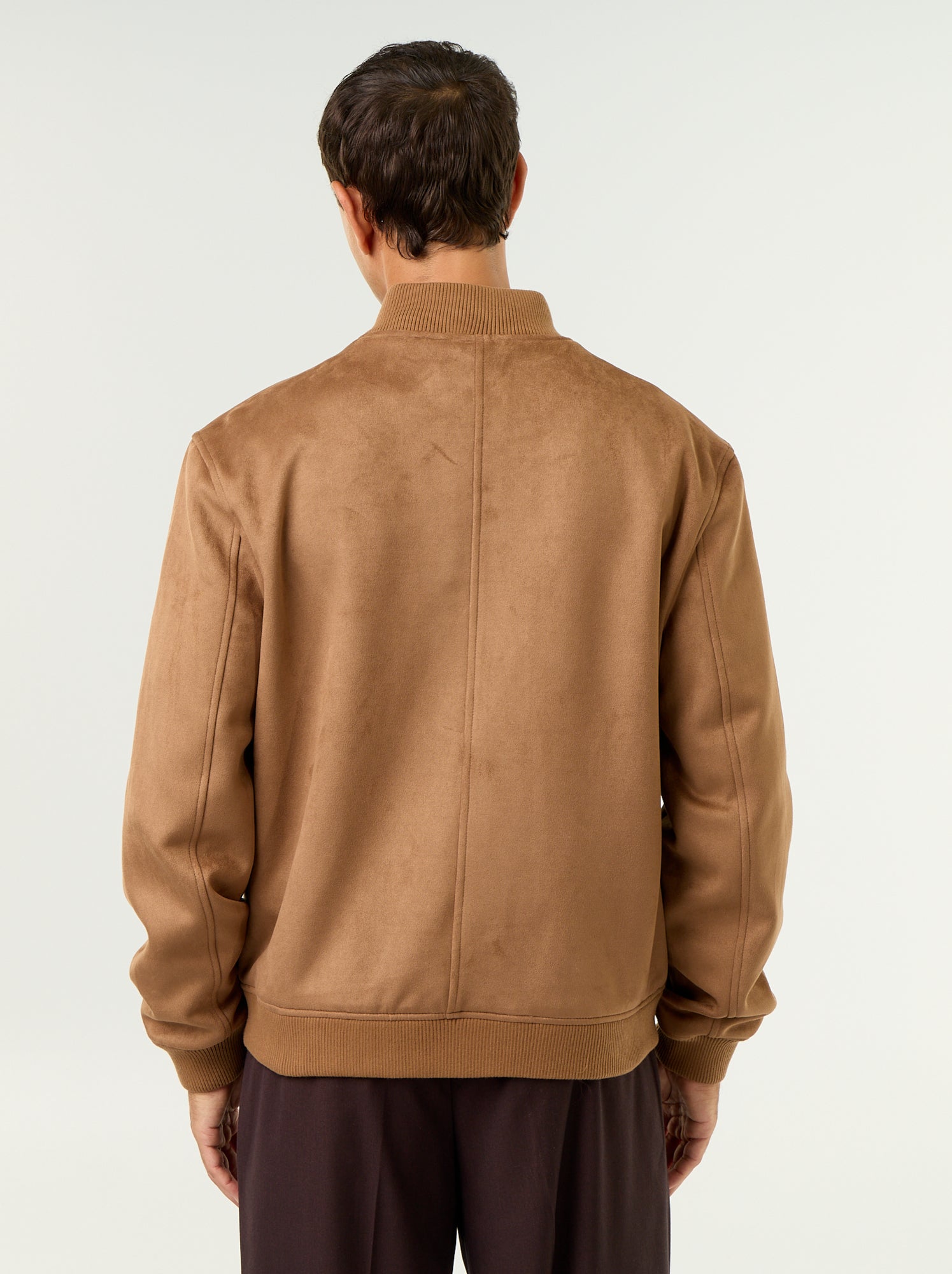 Blouson en suédine zippé - Marron