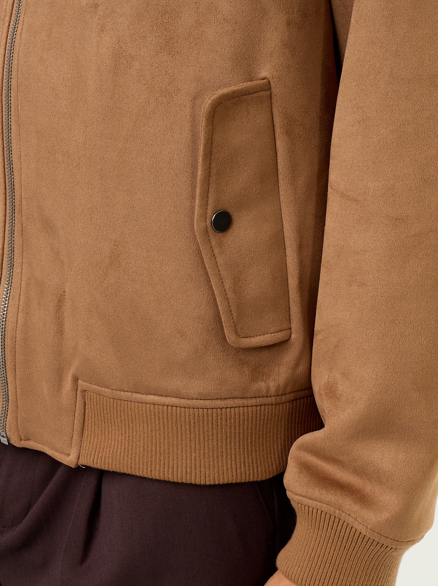 Blouson en suédine zippé - Marron