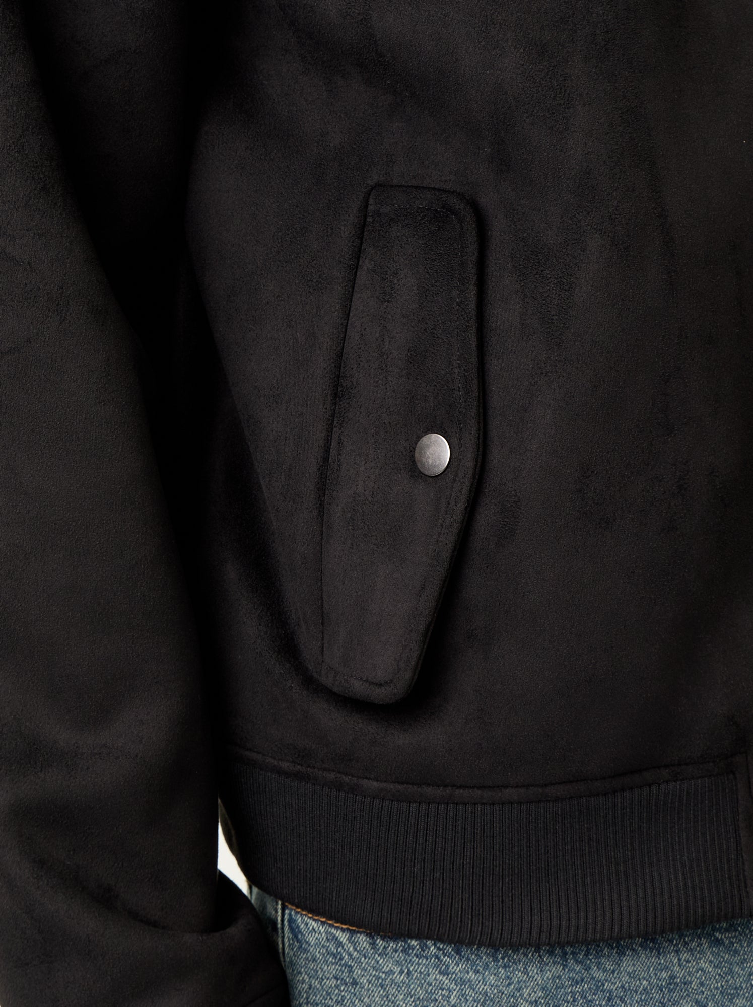 Blouson en suédine zippé - Noir