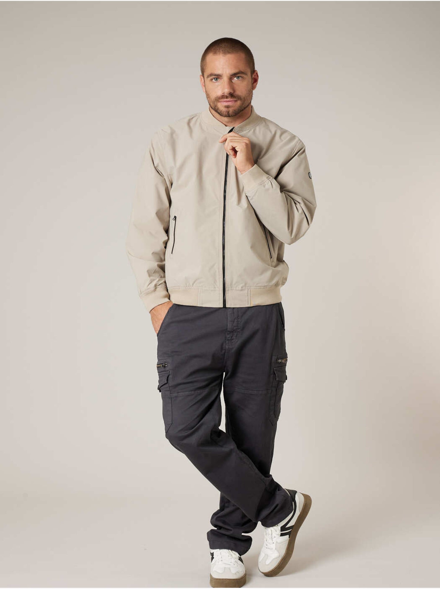 Blouson homme léger style bomber 'deeluxe' - Beige sable