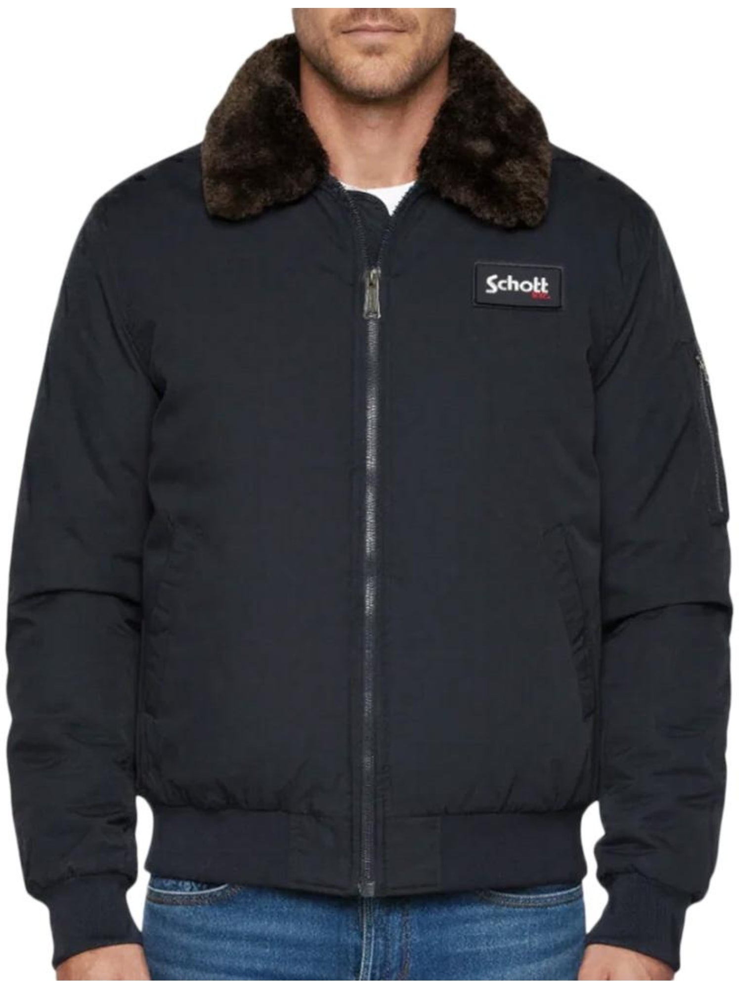 Blouson homme schott - Bleu marine