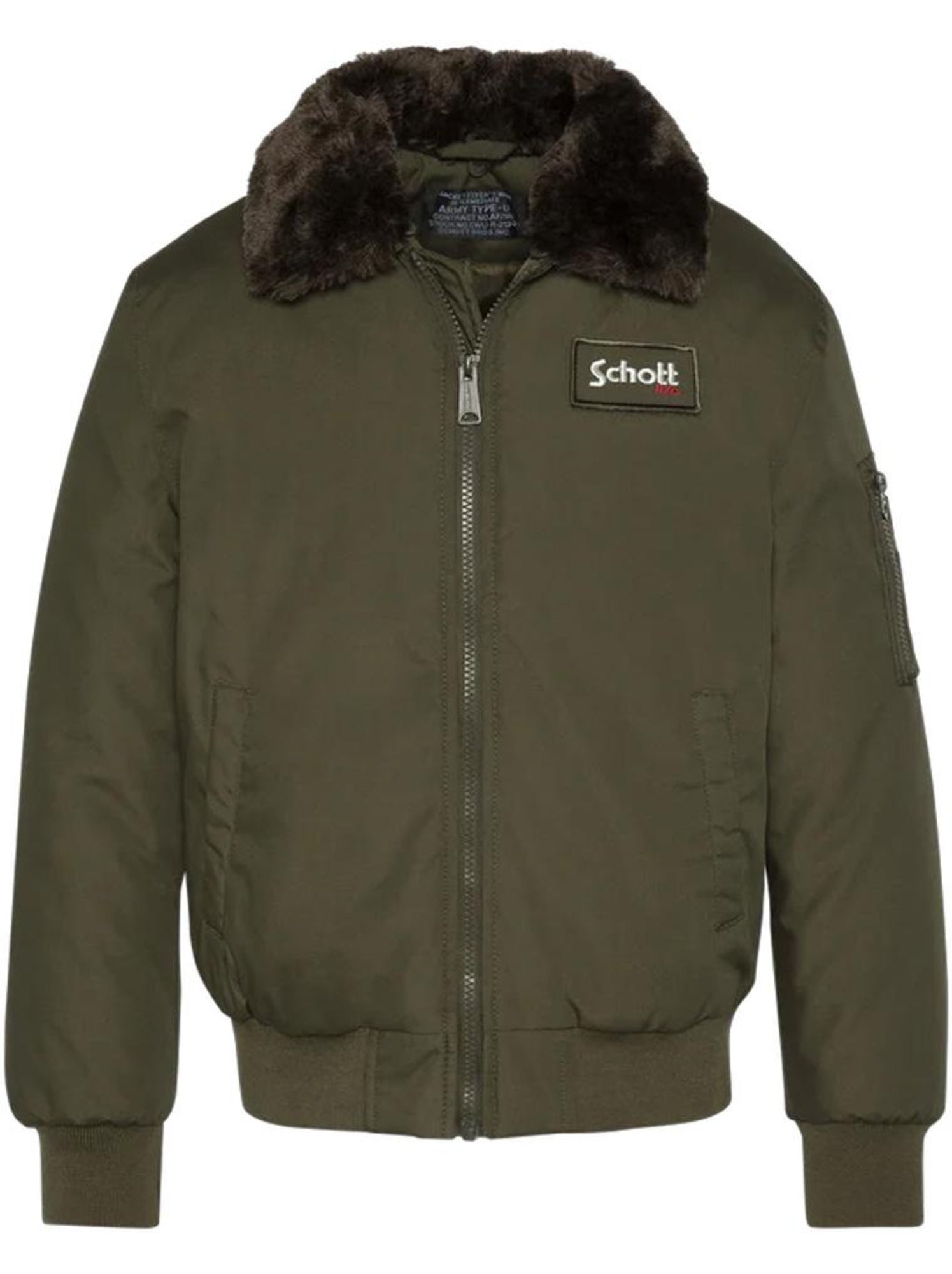 Blouson homme schott - Vert kaki clair