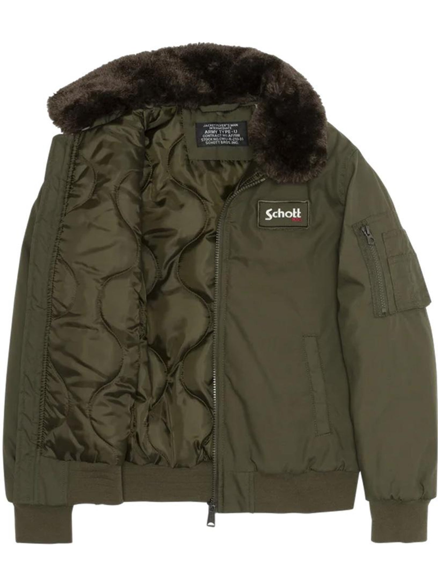 Blouson homme schott - Vert kaki clair