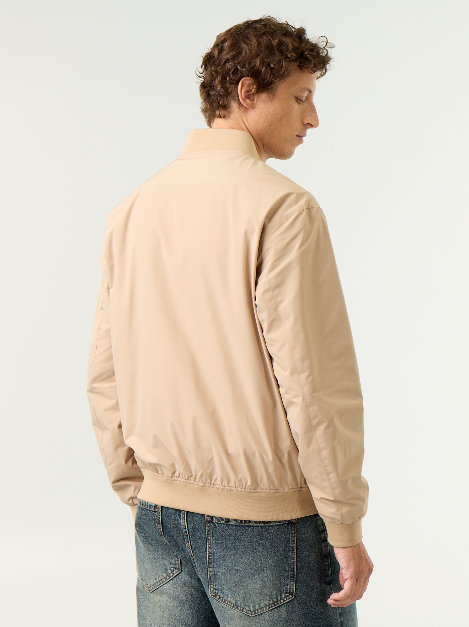 Blouson léger uni zippé - Beige