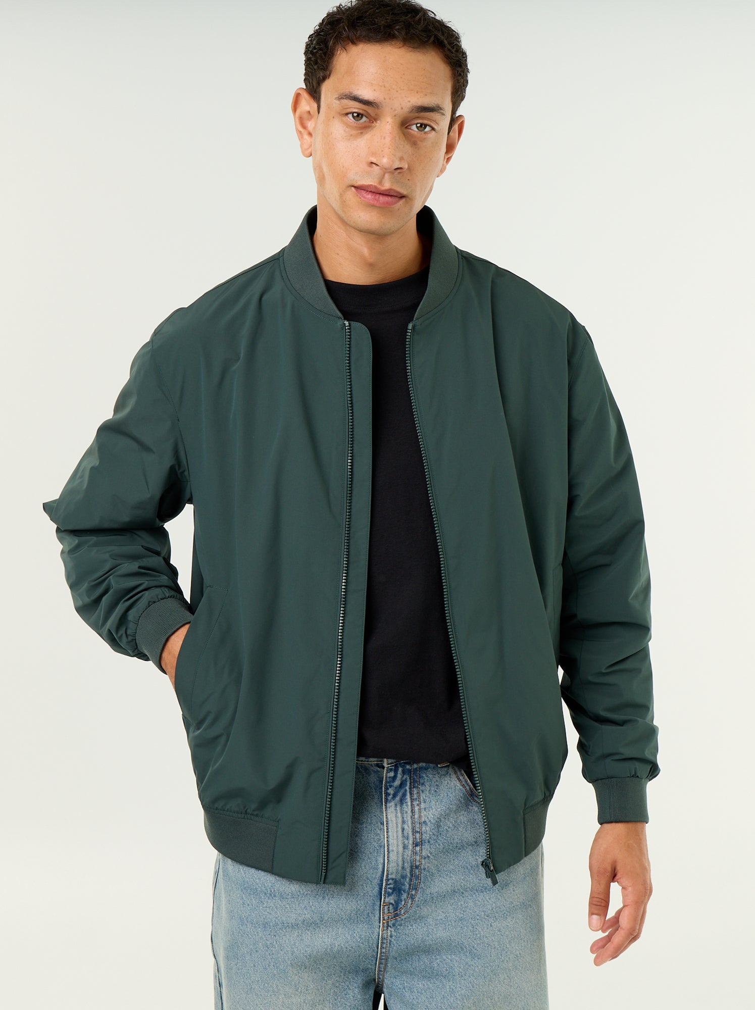 Blouson léger uni zippé - Vert