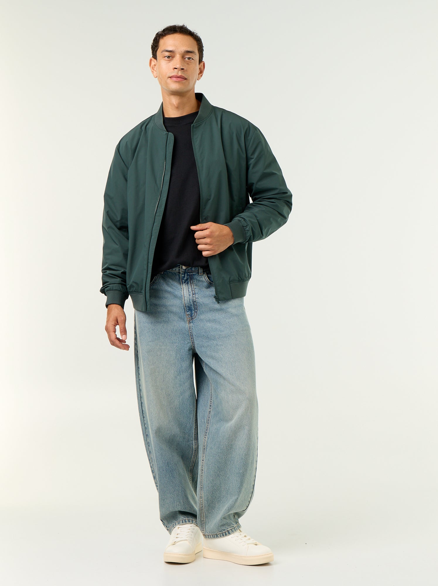 Blouson léger uni zippé - Vert