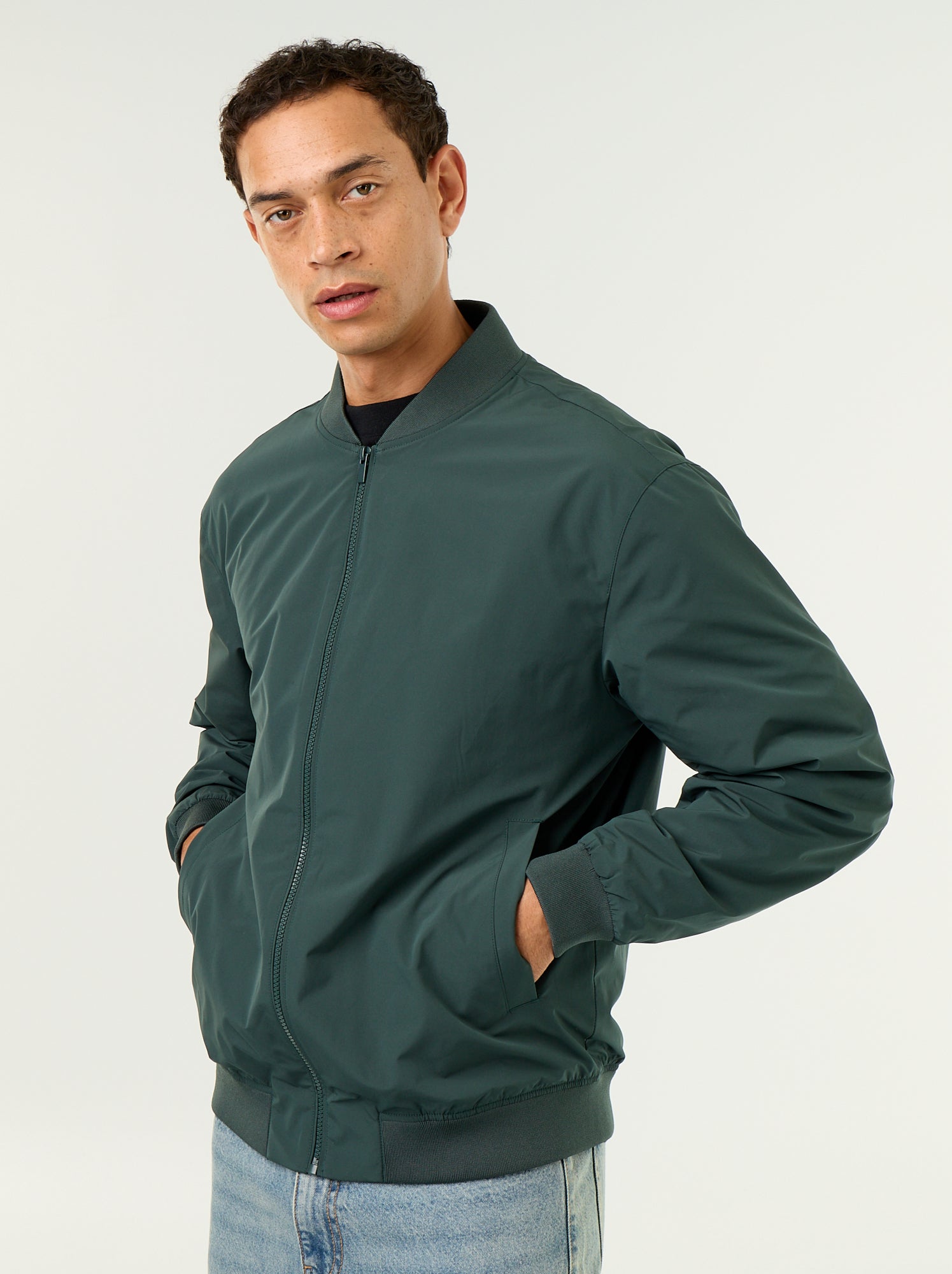 Blouson léger uni zippé - Vert