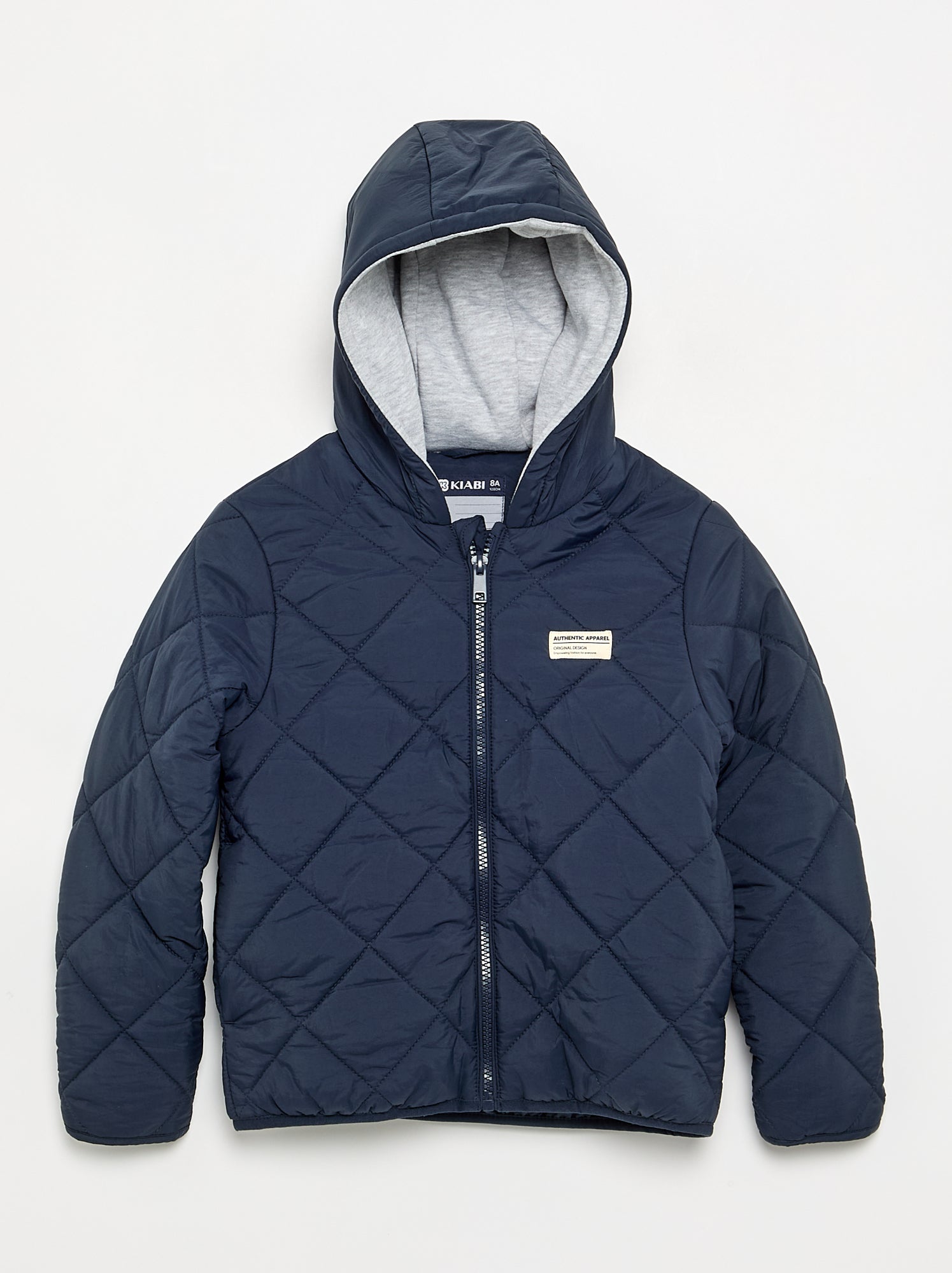 Blouson matelassé à capuche - Bleu
