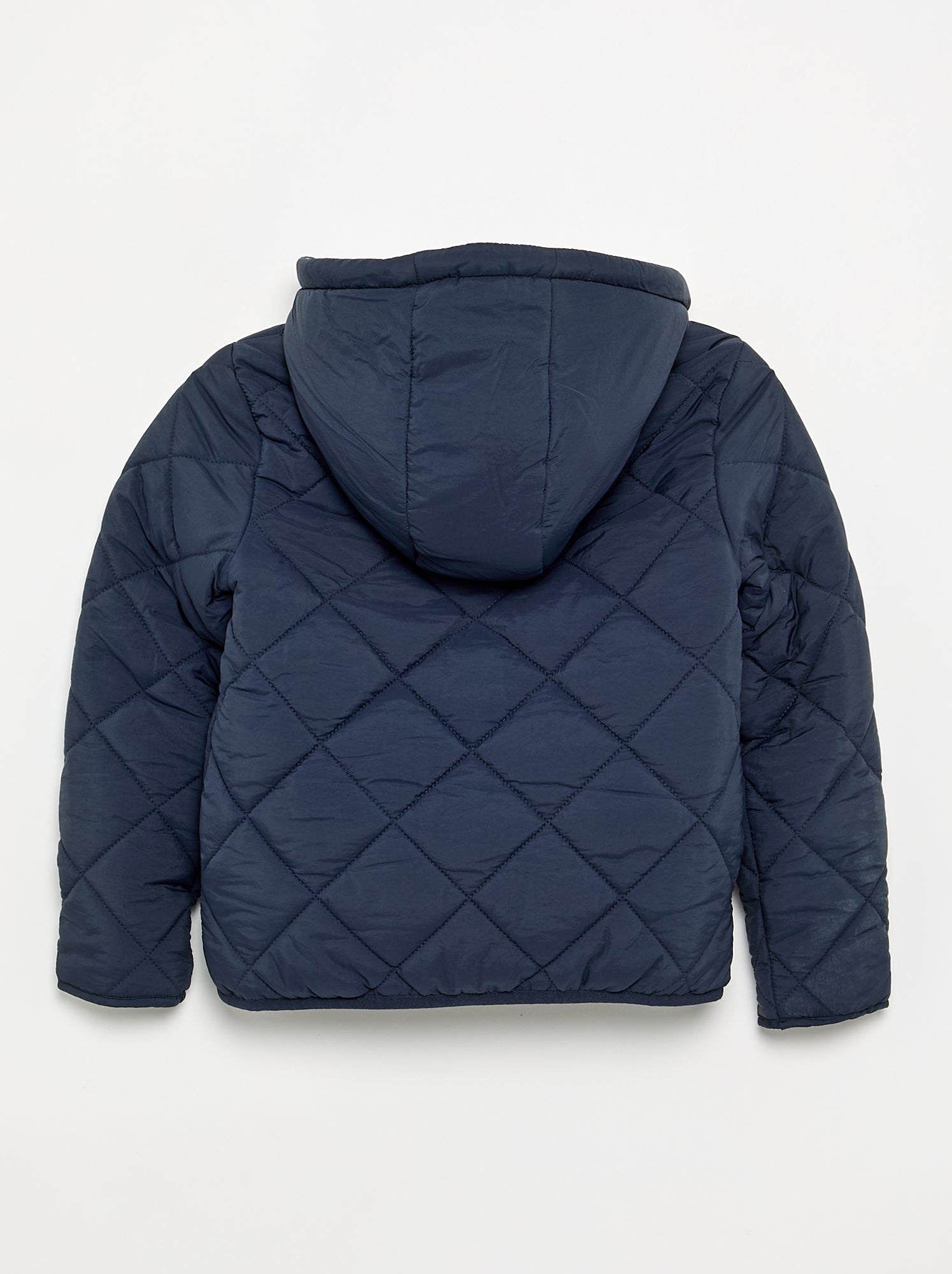Blouson matelassé à capuche - Bleu