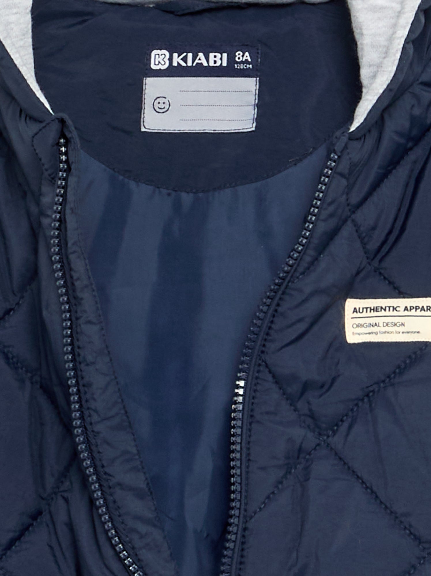 Blouson matelassé à capuche - Bleu