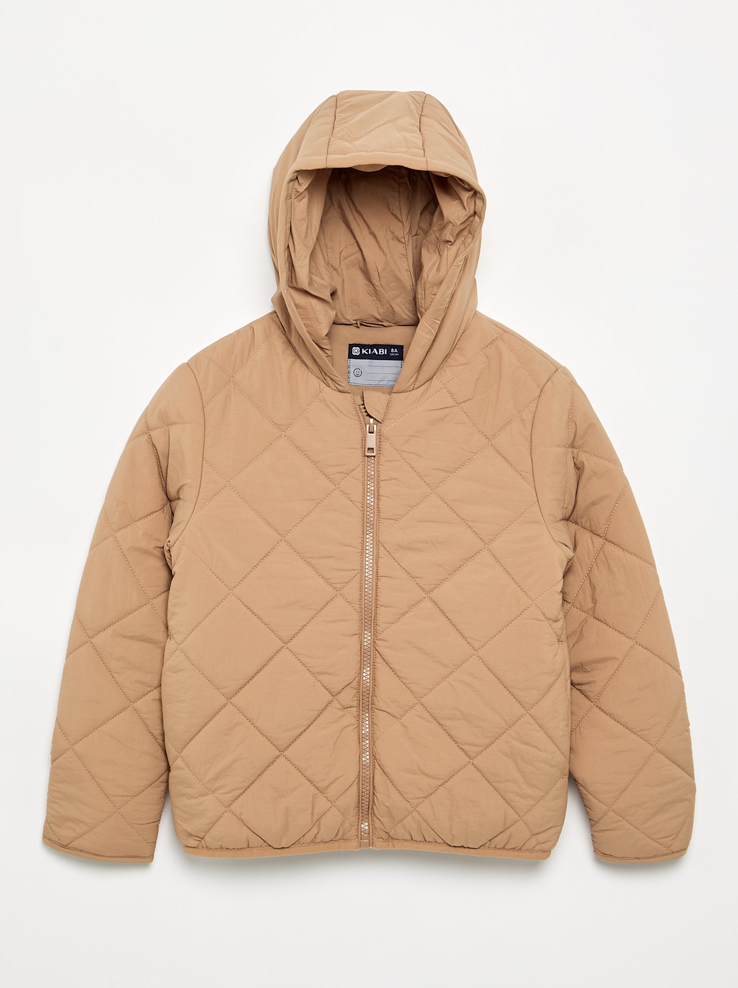 Blouson matelassé à capuche - Marron