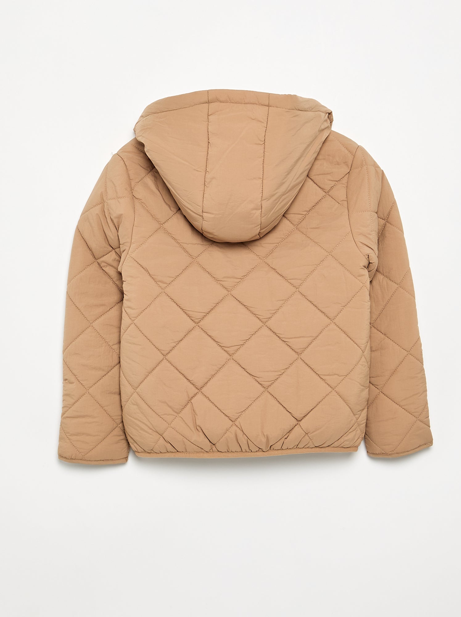 Blouson matelassé à capuche - Marron