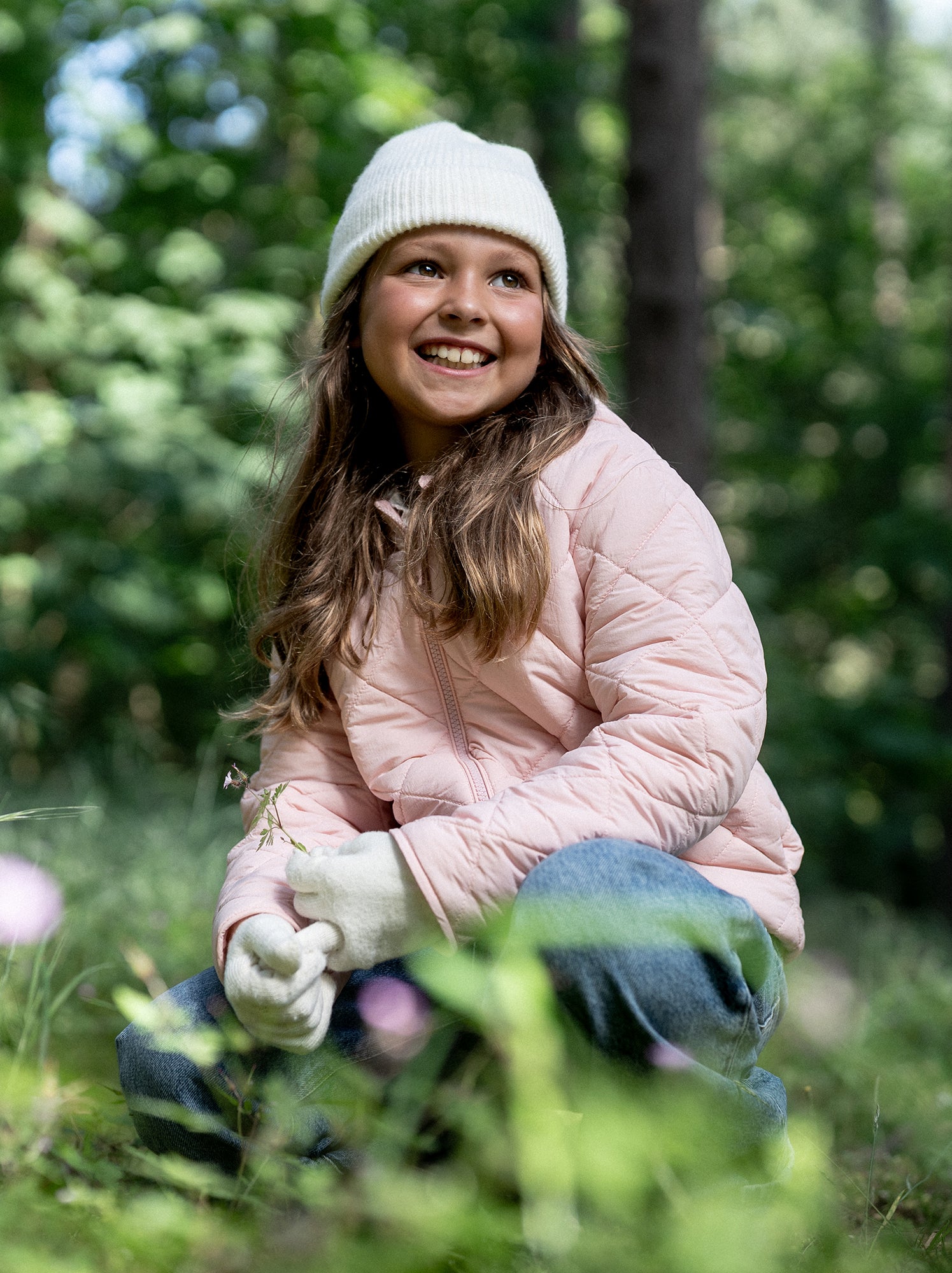 Blouson matelassé à capuche - Rose