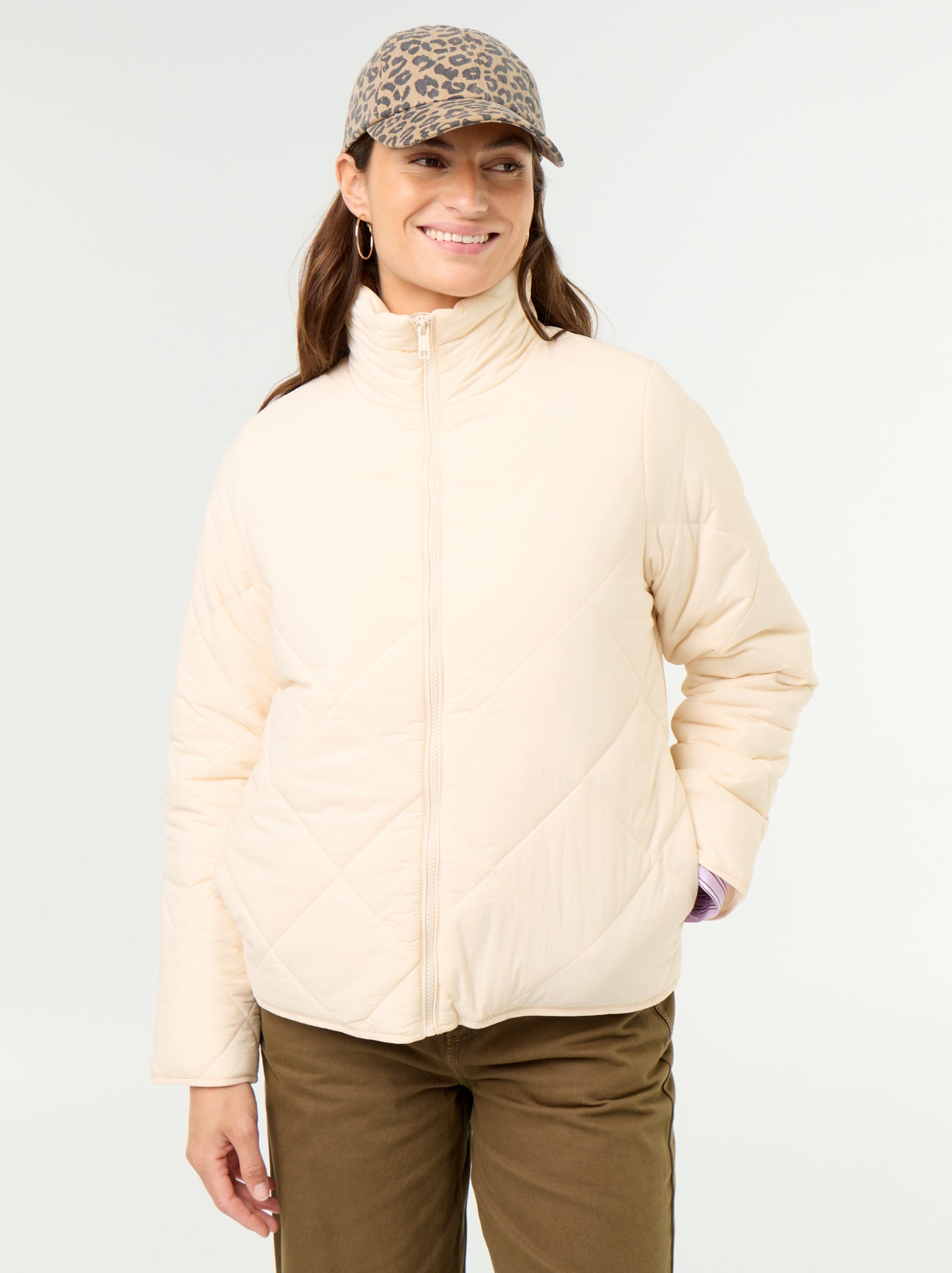Blouson matelassé et déperlant - Beige