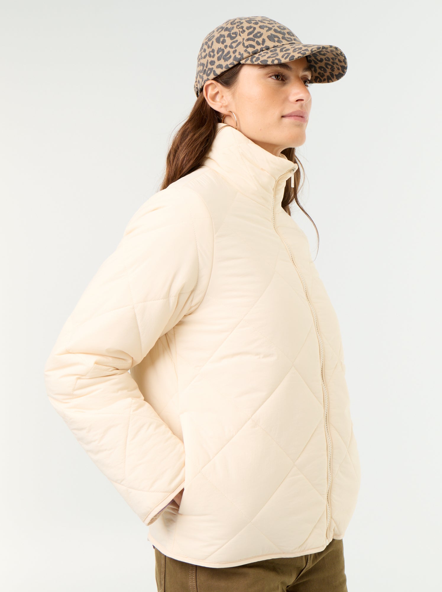 Blouson matelassé et déperlant - Beige