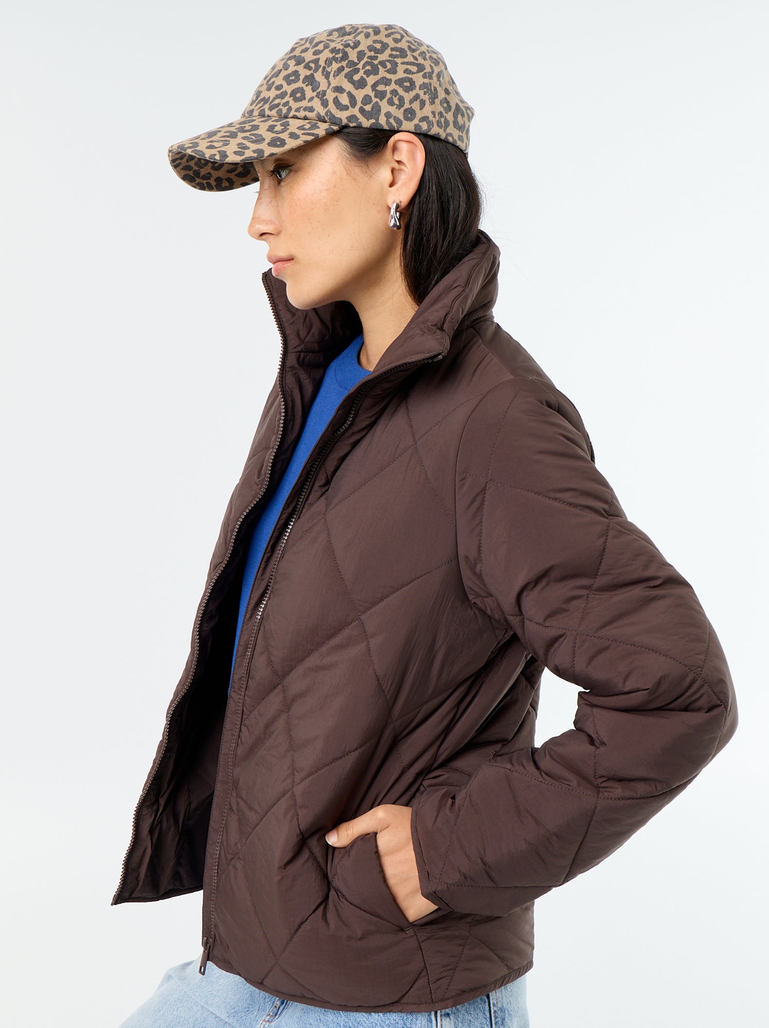Blouson matelassé et déperlant - Marron