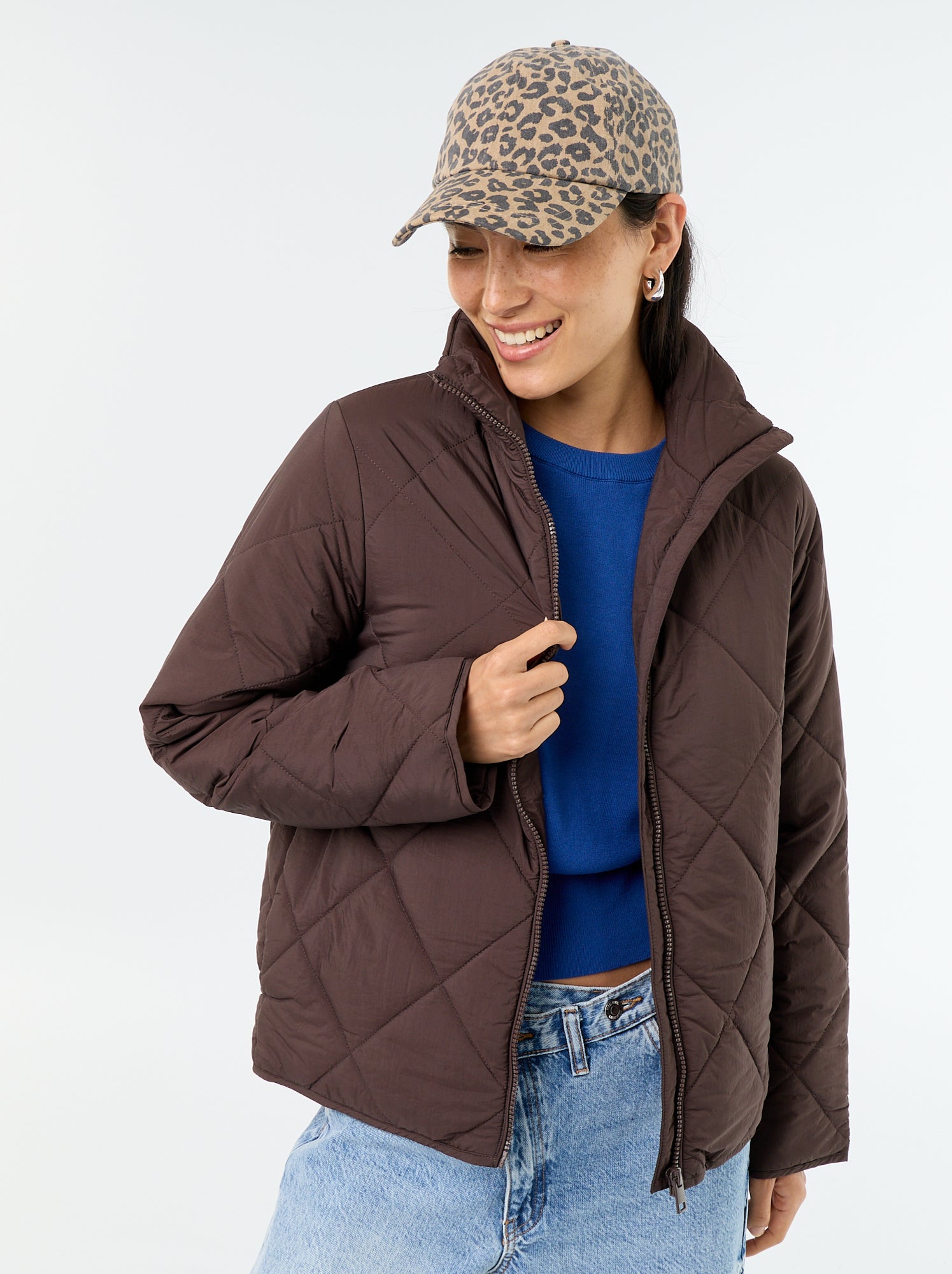Blouson matelassé et déperlant - Marron