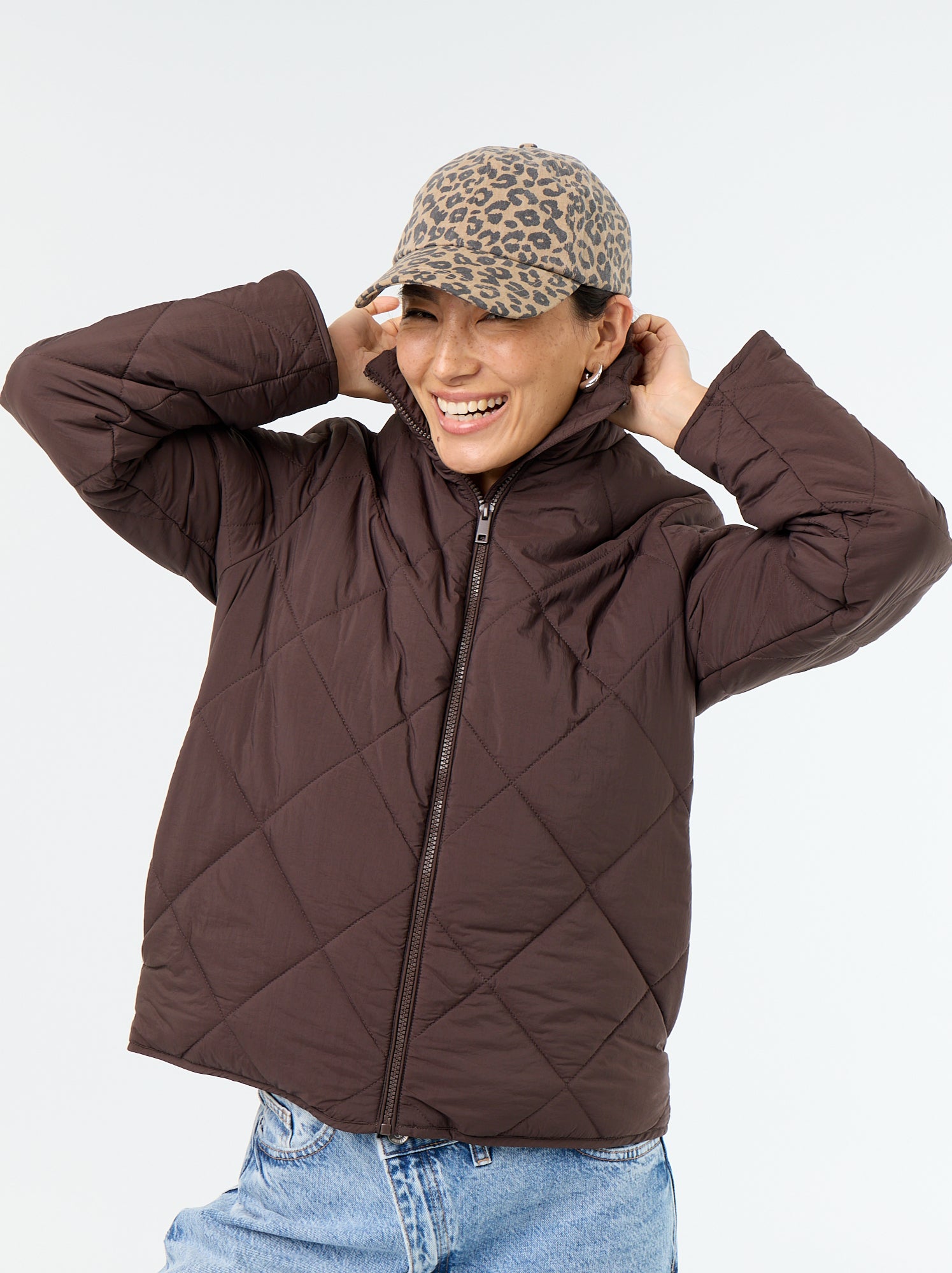Blouson matelassé et déperlant - Marron