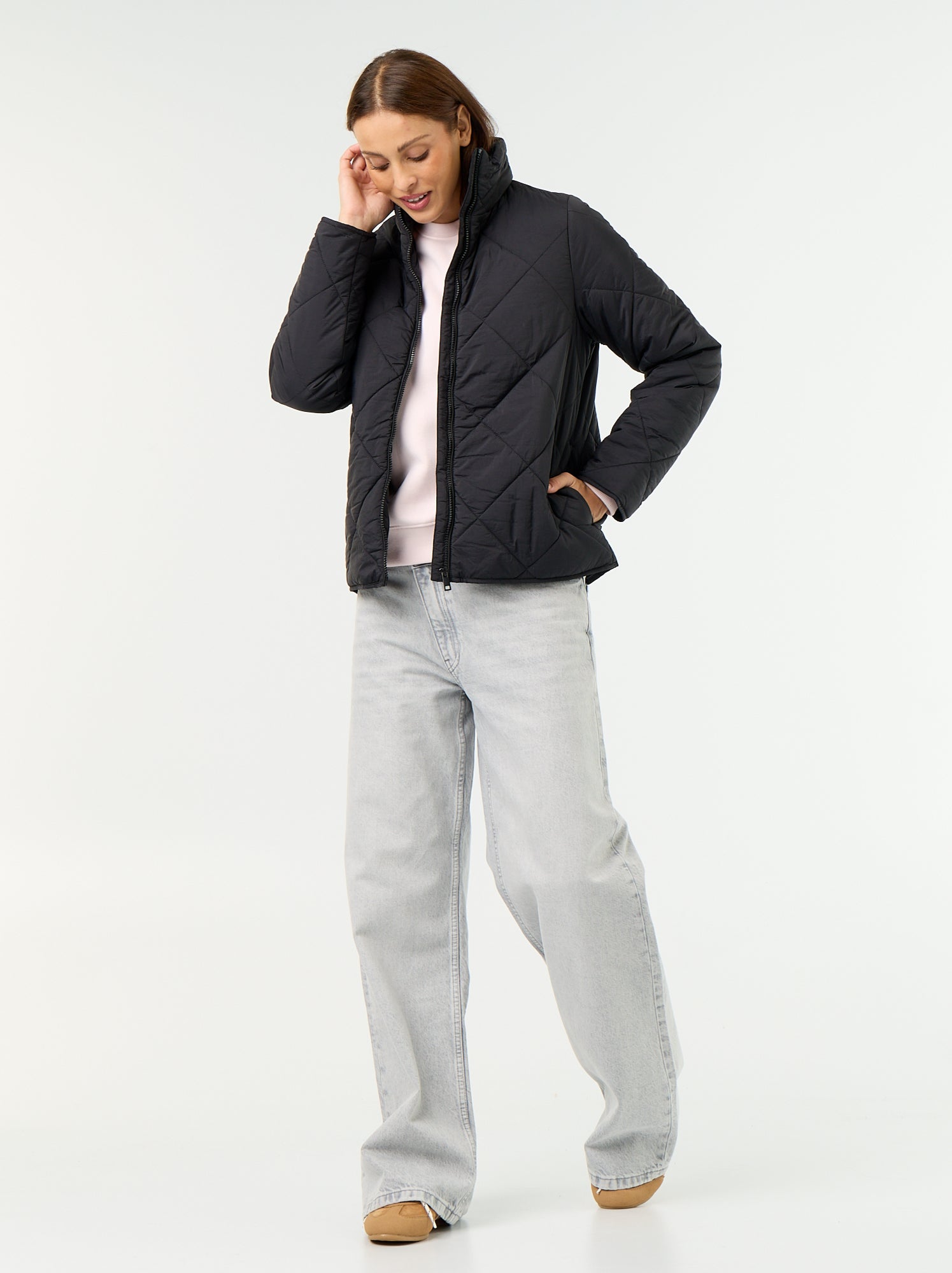 Blouson matelassé et déperlant - Noir