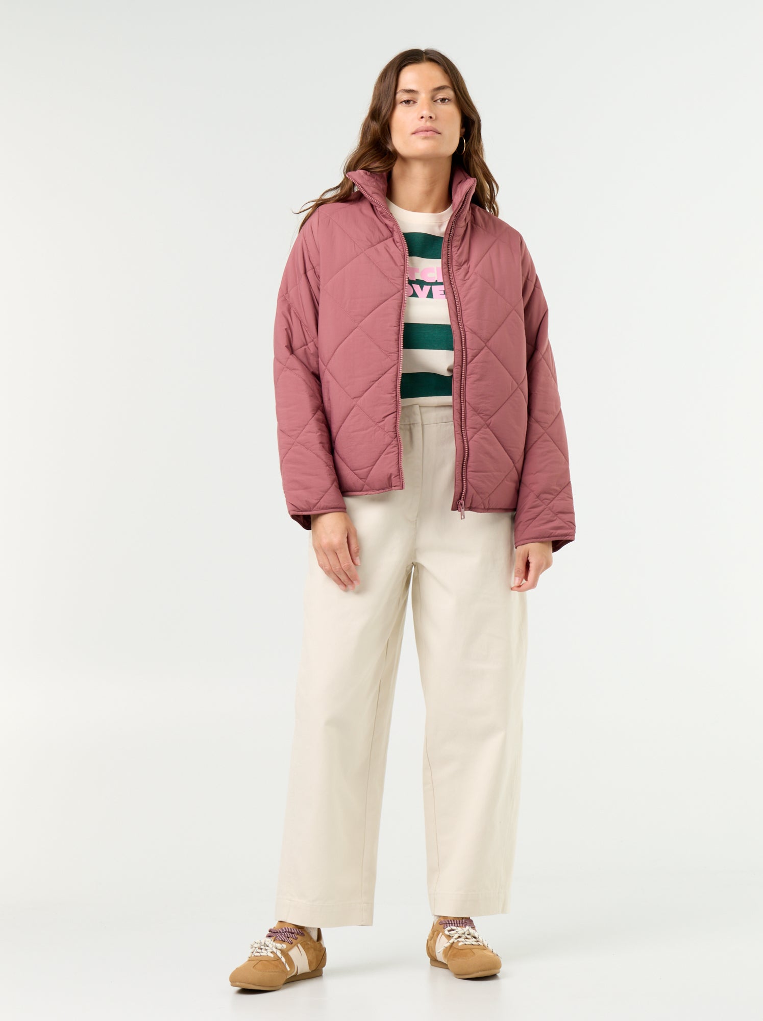 Blouson matelassé et déperlant - Rose