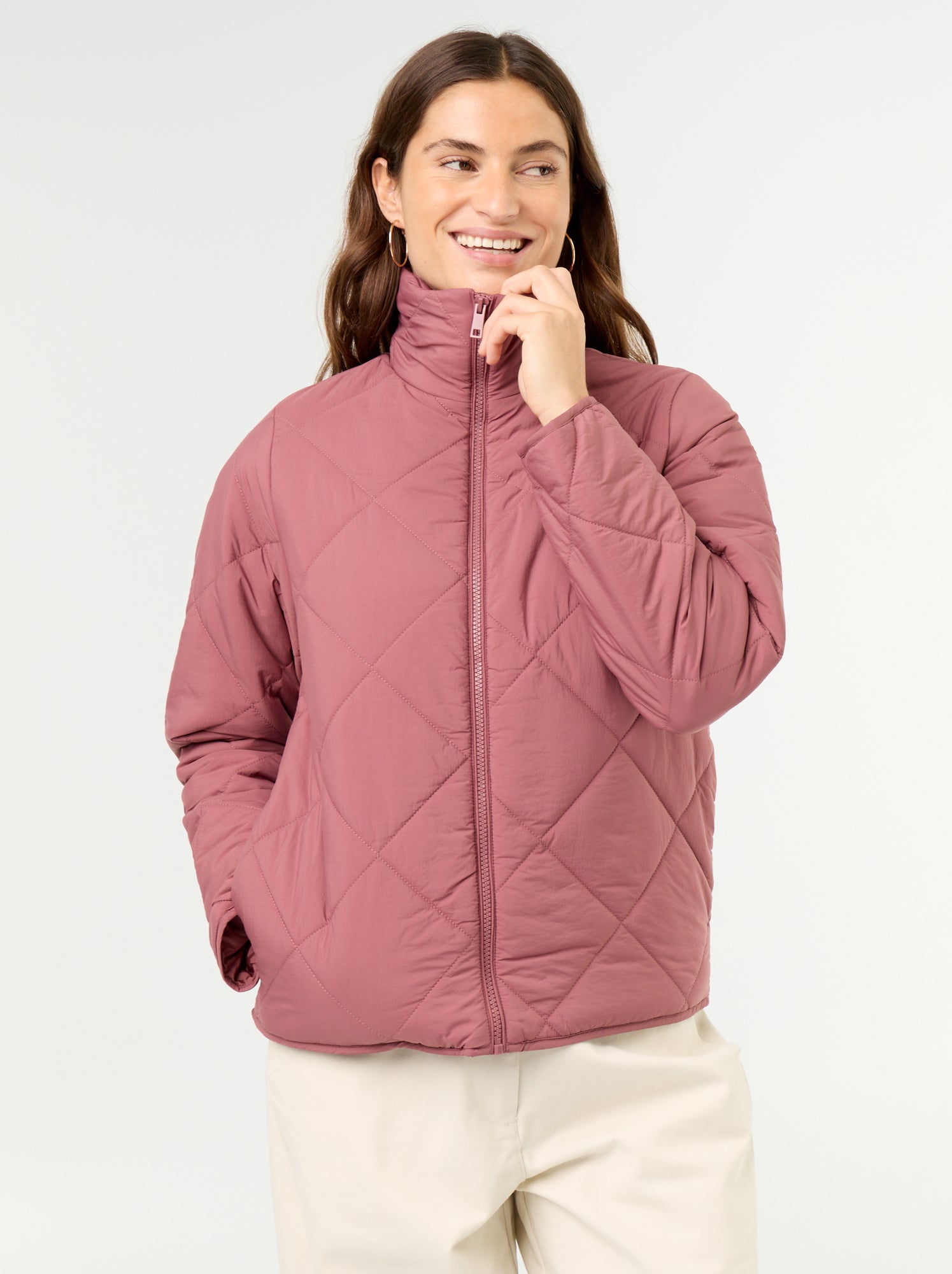 Blouson matelassé et déperlant - Rose