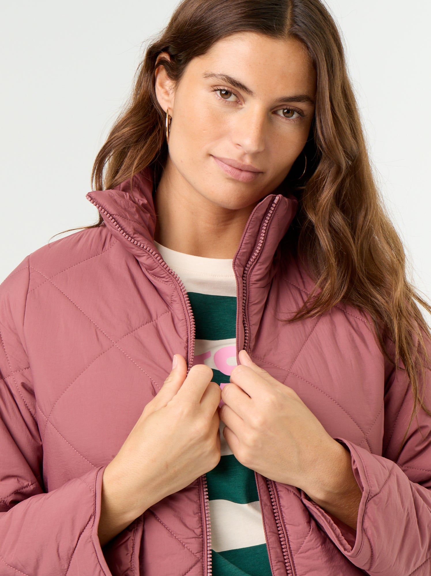 Blouson matelassé et déperlant - Rose