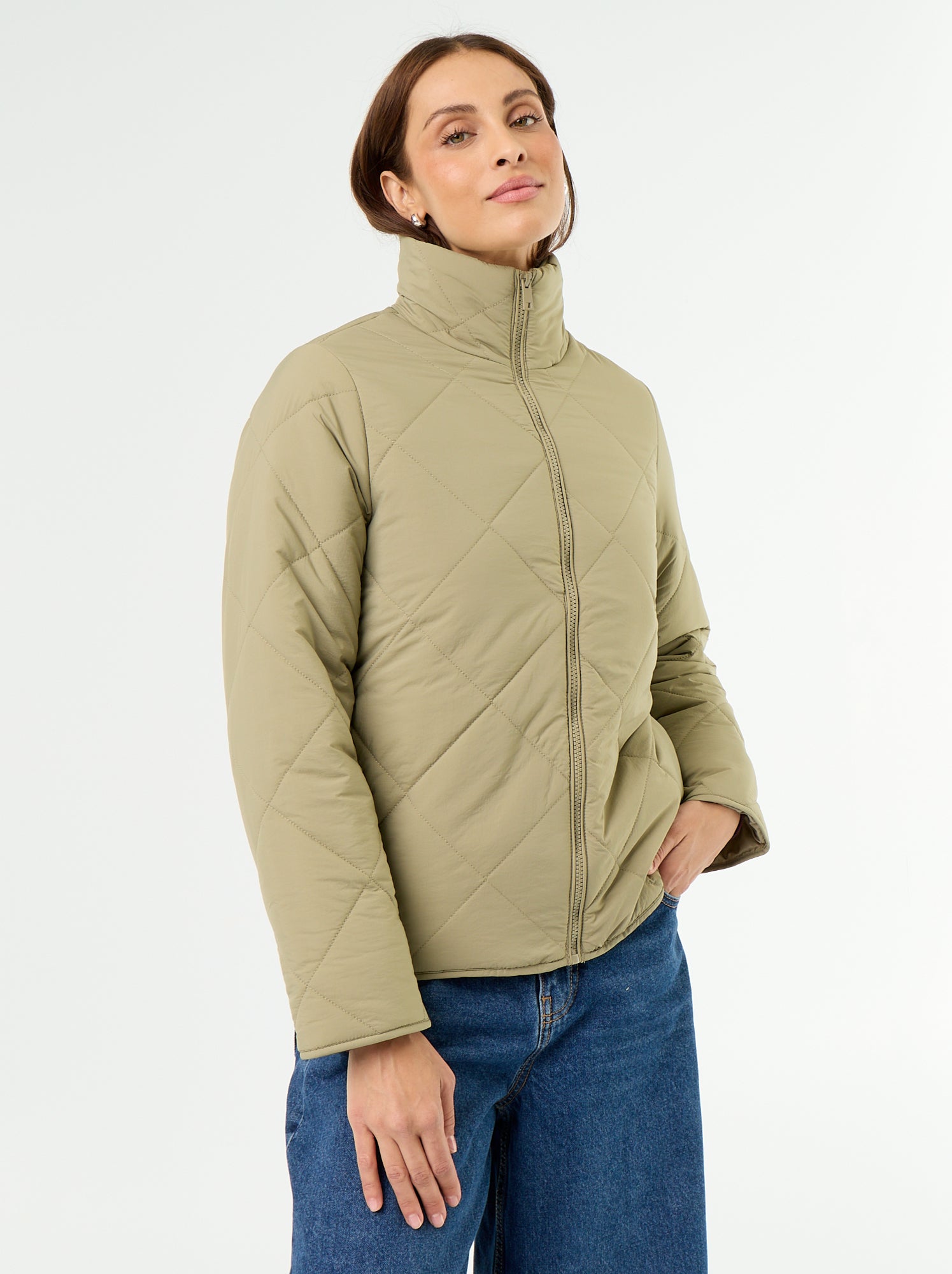 Blouson matelassé et déperlant - Vert
