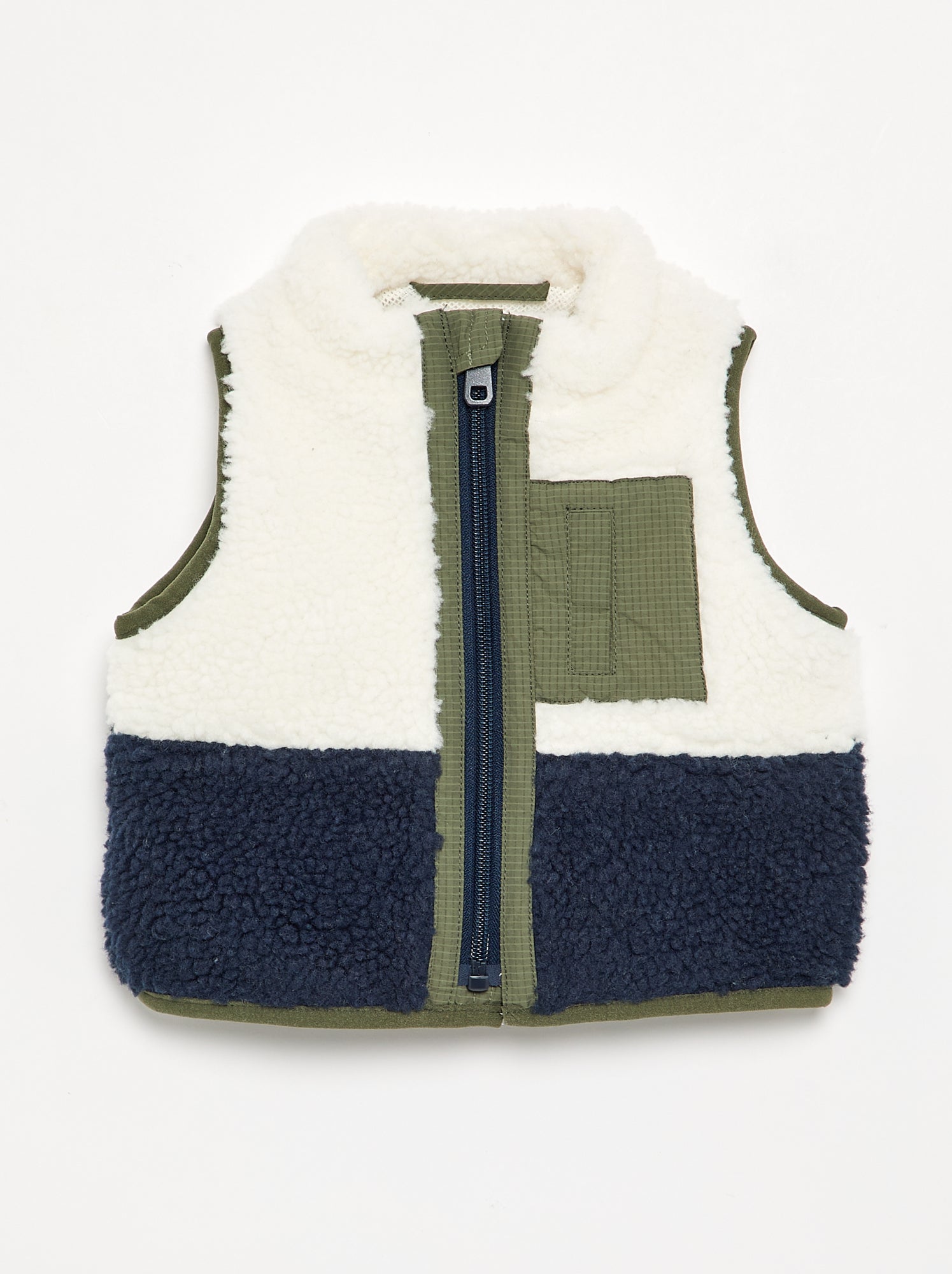 Blouson moutonné sans manches - Beige