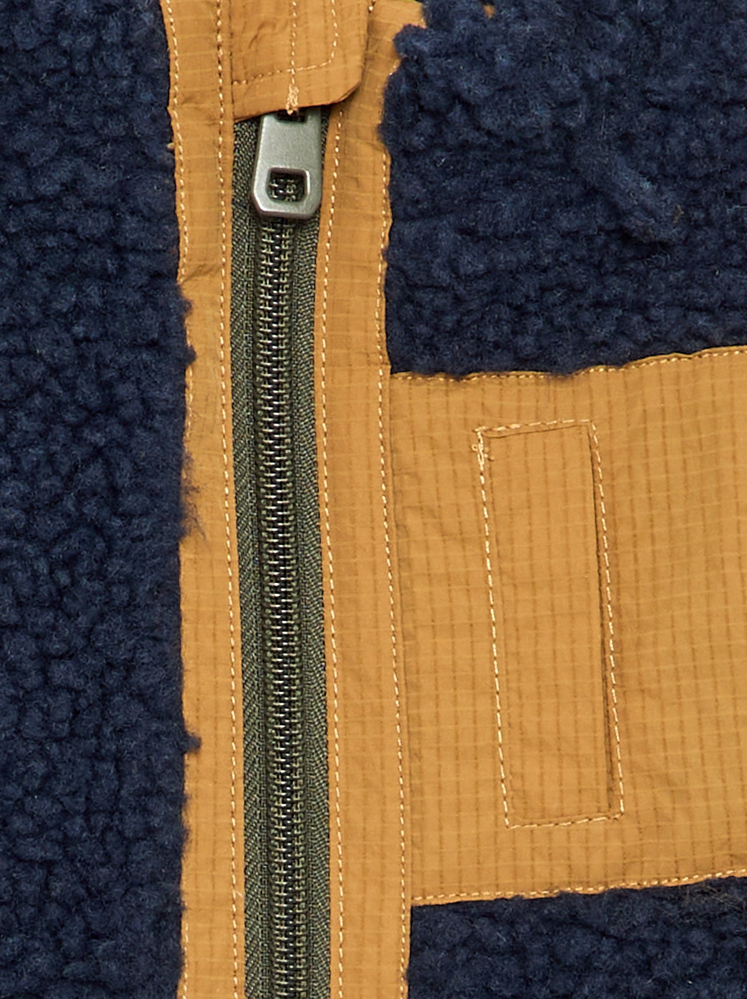 Blouson moutonné sans manches - Bleu