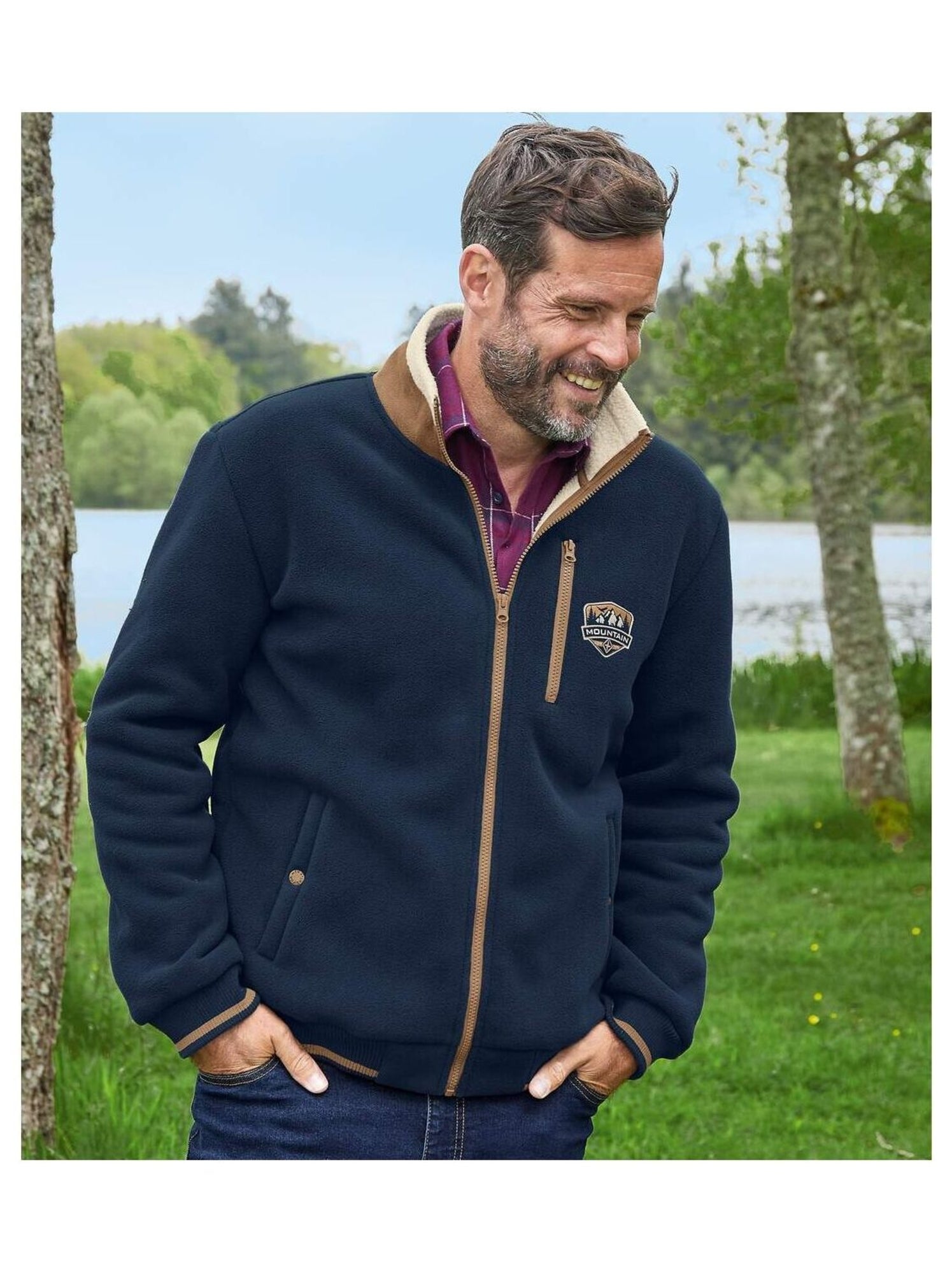 Blouson Polaire et Sherpa Mountain   - ATLAS FOR MEN - Bleu marine