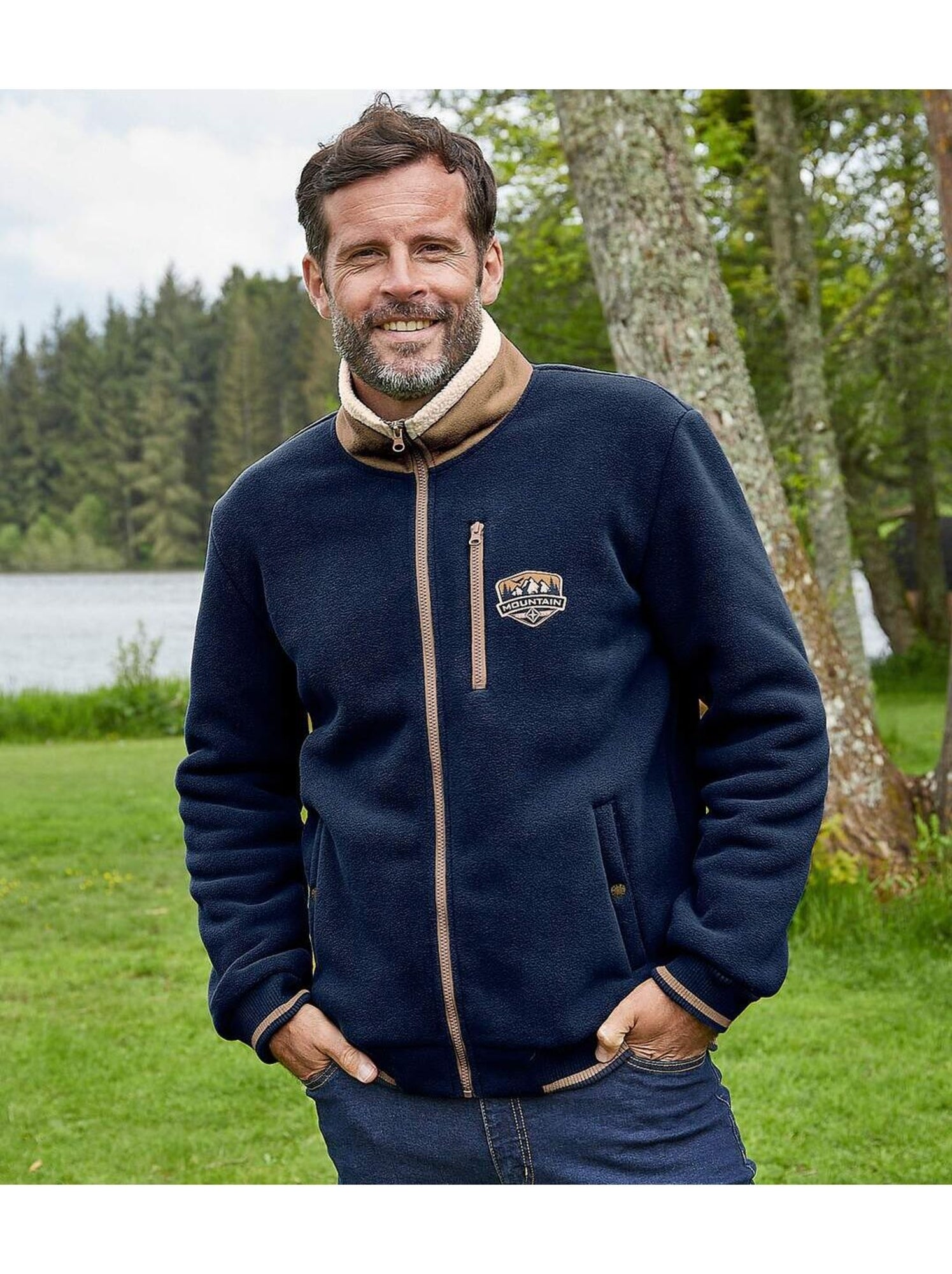 Blouson Polaire et Sherpa Mountain   - ATLAS FOR MEN - Bleu marine