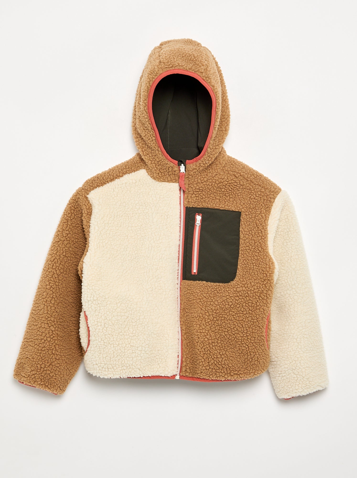 Blouson réversible avec un côté effet moutonné - Beige