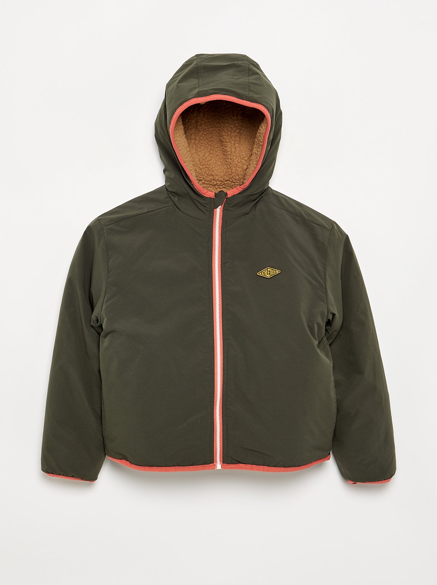 Blouson réversible avec un côté effet moutonné - Beige