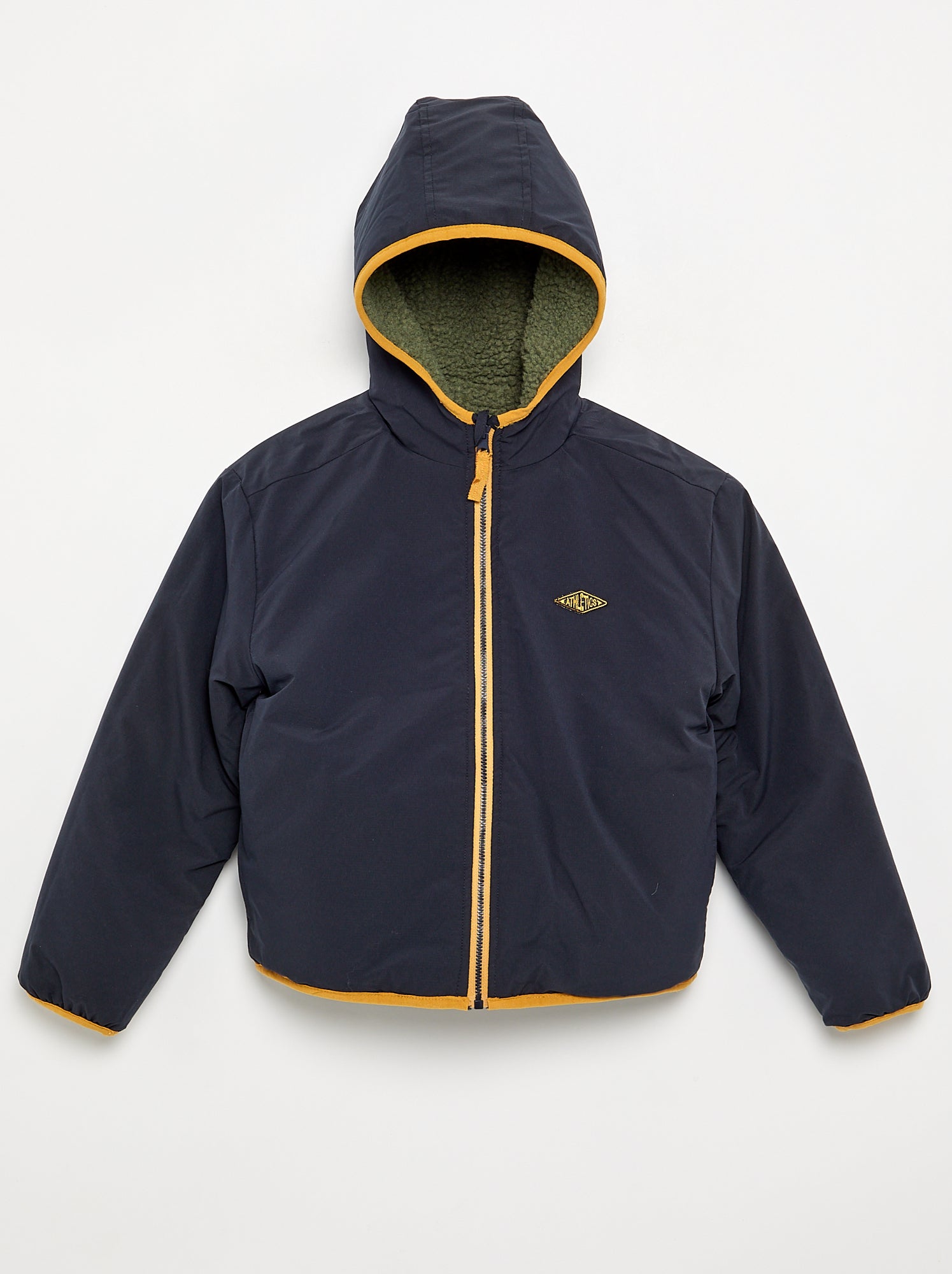 Blouson réversible avec un côté effet moutonné - Kaki