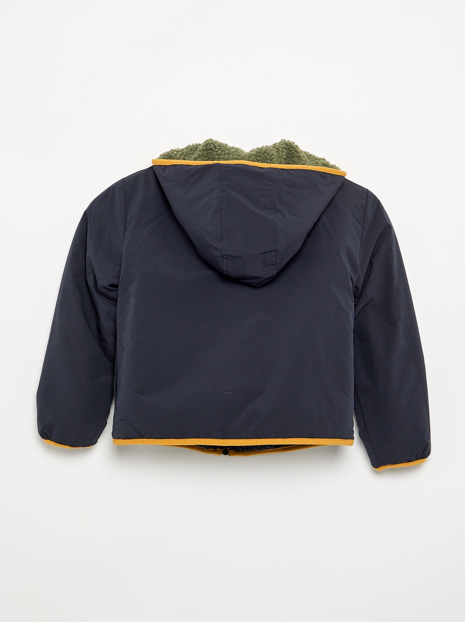 Blouson réversible avec un côté effet moutonné - Kaki