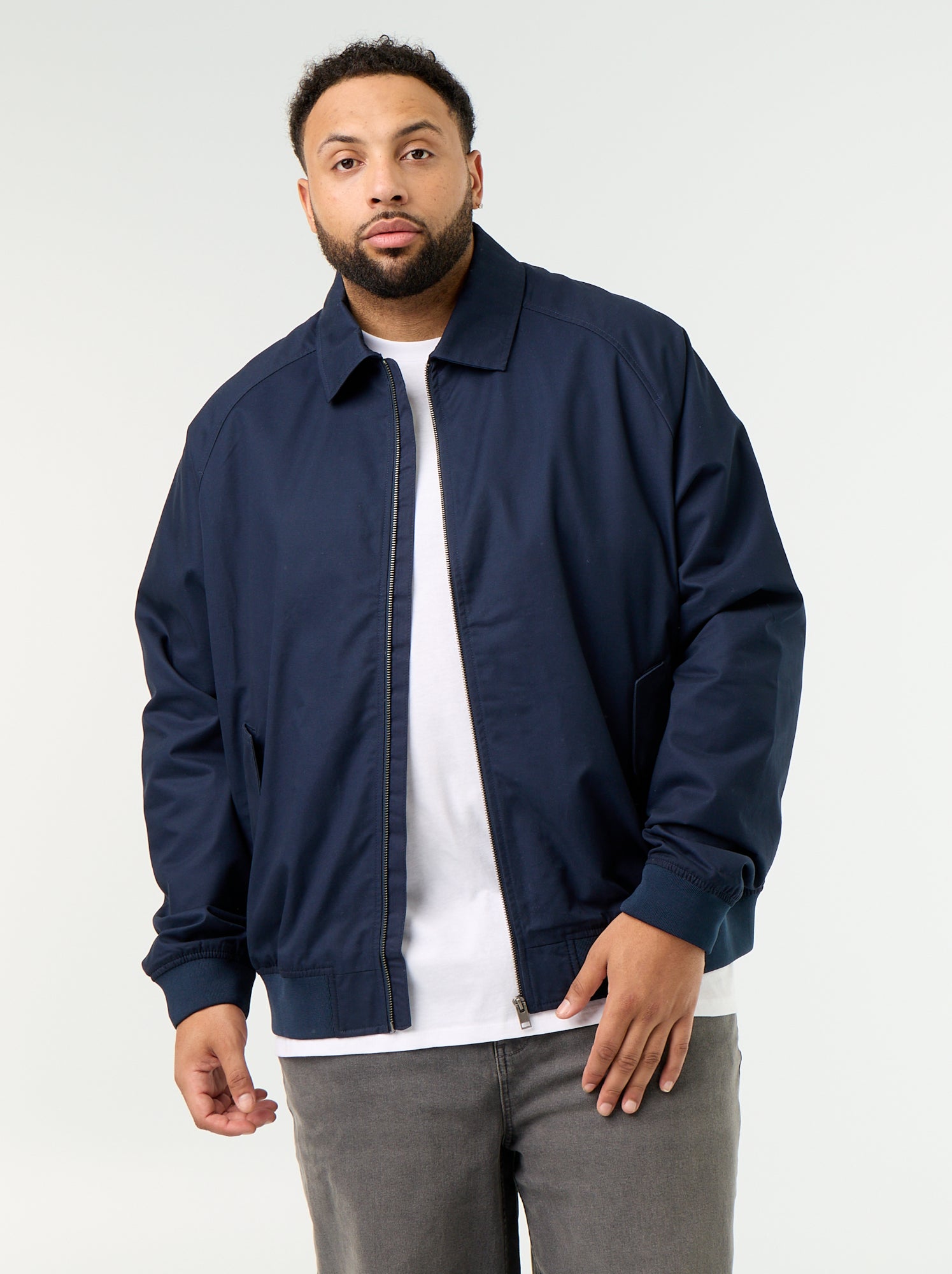 Blouson uni court - Bleu