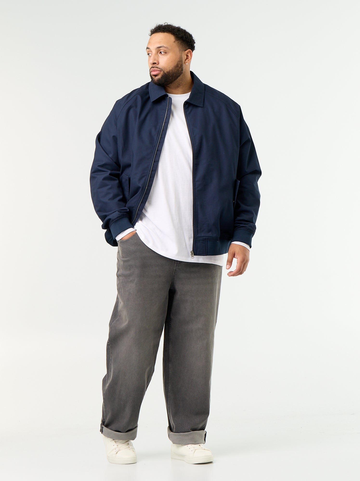 Blouson uni court - Bleu