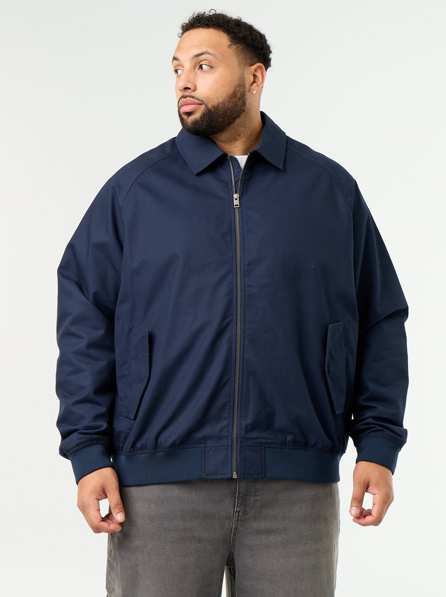 Blouson uni court - Bleu