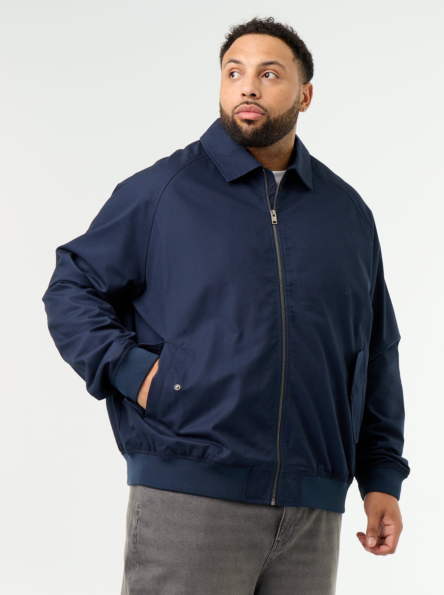 Blouson uni court - Bleu