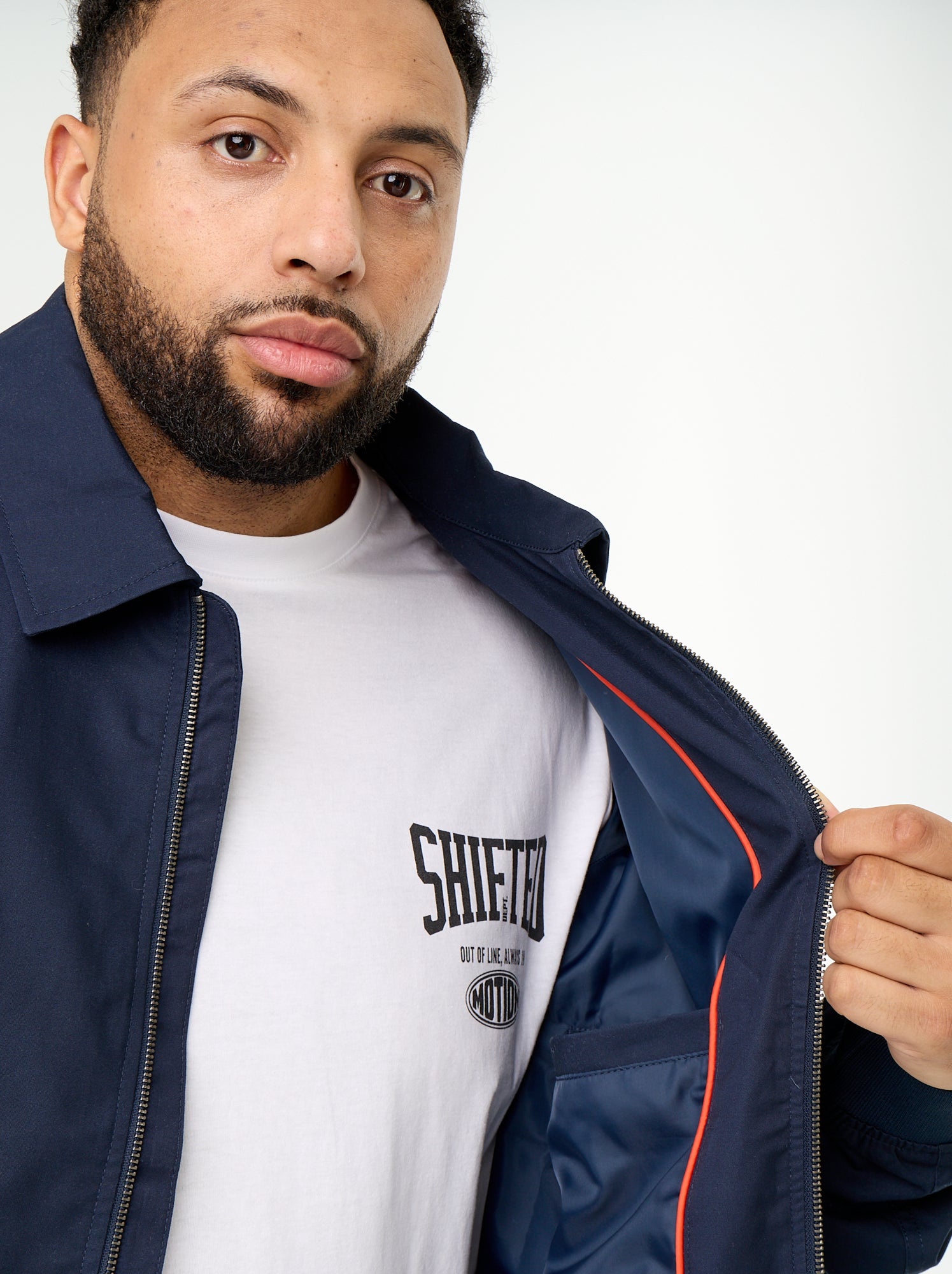 Blouson uni court - Bleu