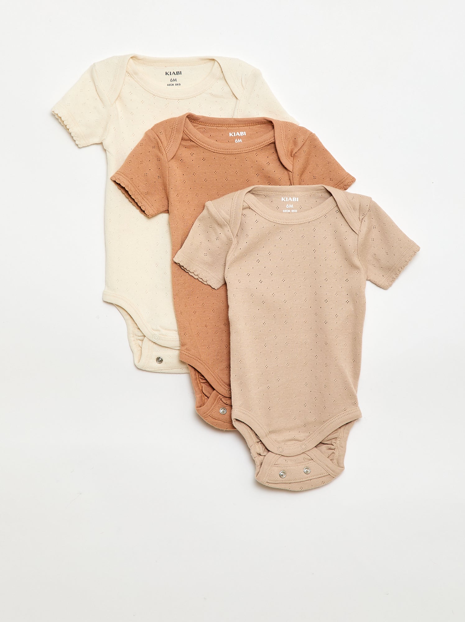 Bodies évolutif en maille unie - Lot de 3 - Beige (CPW60_10)
