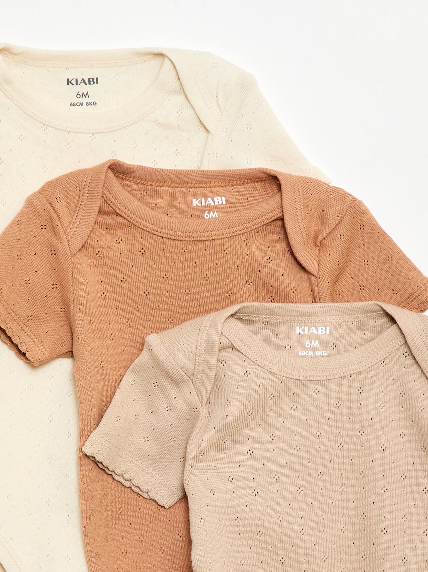 Bodies évolutif en maille unie - Lot de 3 - Beige (CPW60_10)