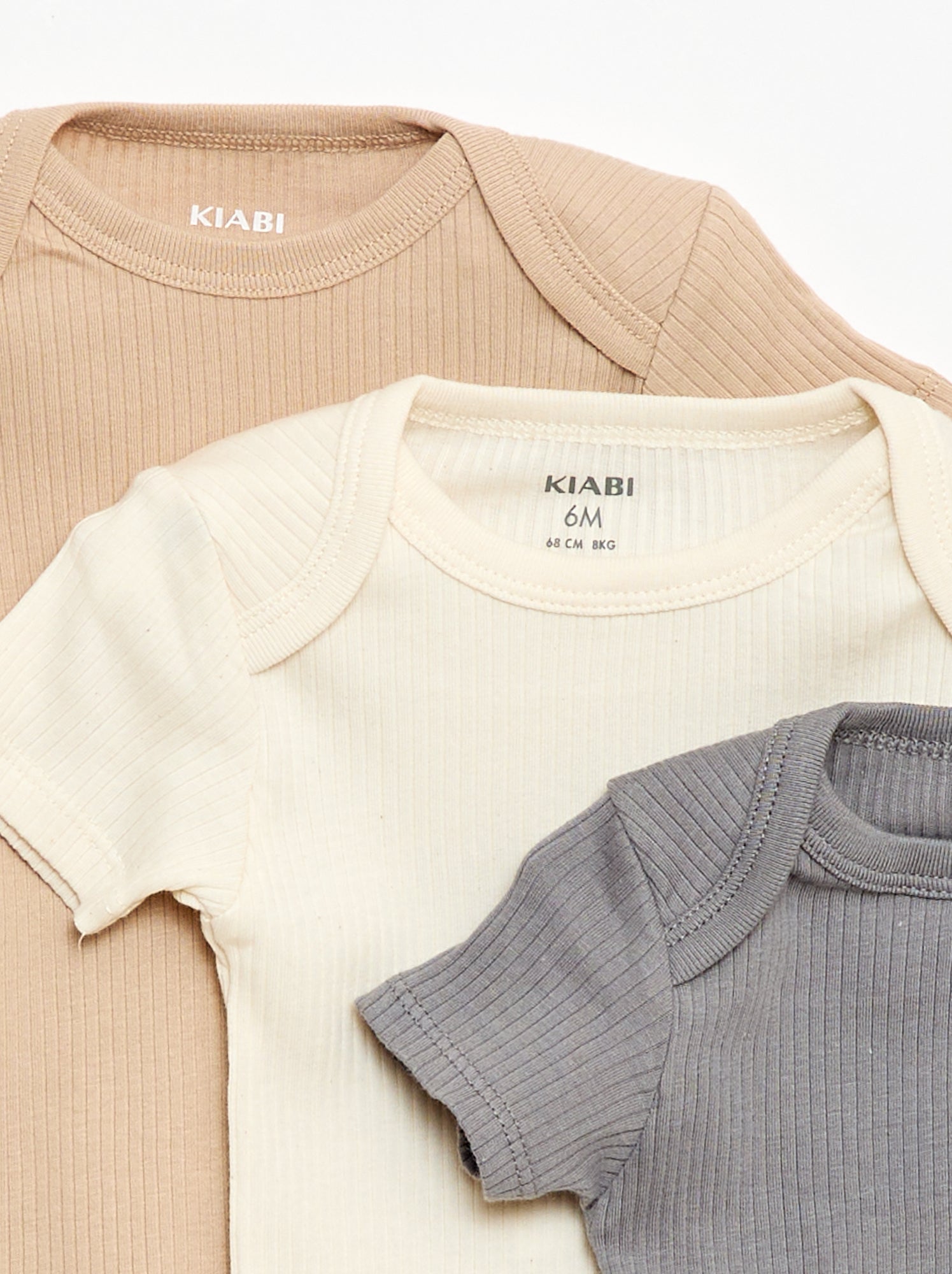 Bodies évolutif en maille unie - Lot de 3 - Beige (CPW60_8)