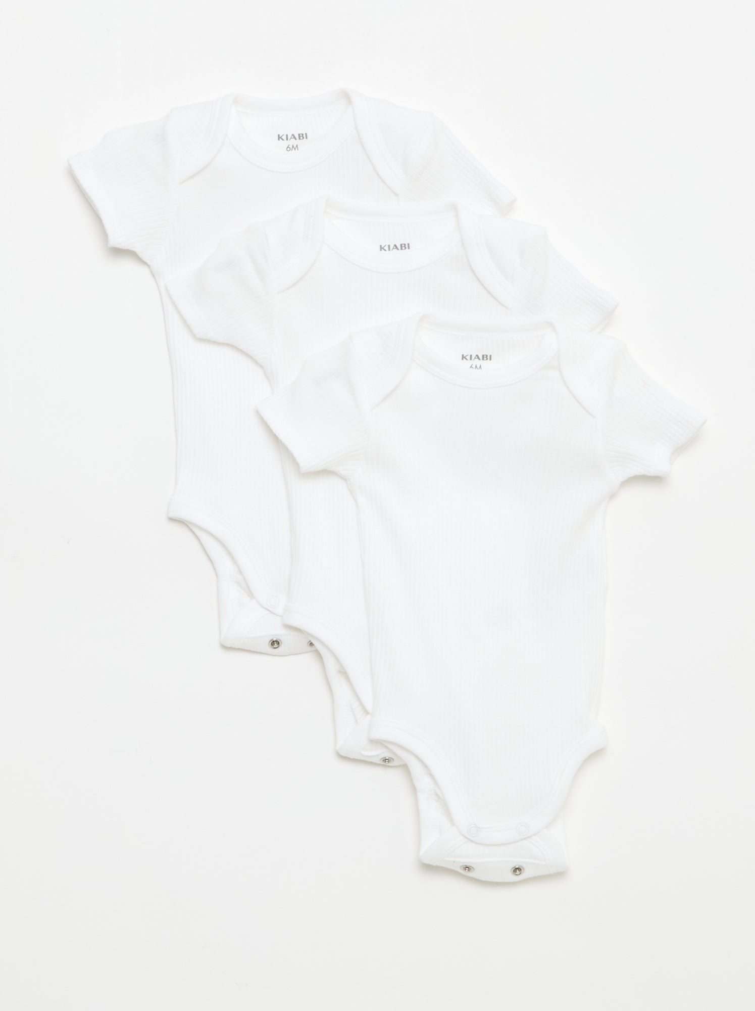 Bodies évolutif en maille unie - Lot de 3 - Blanc