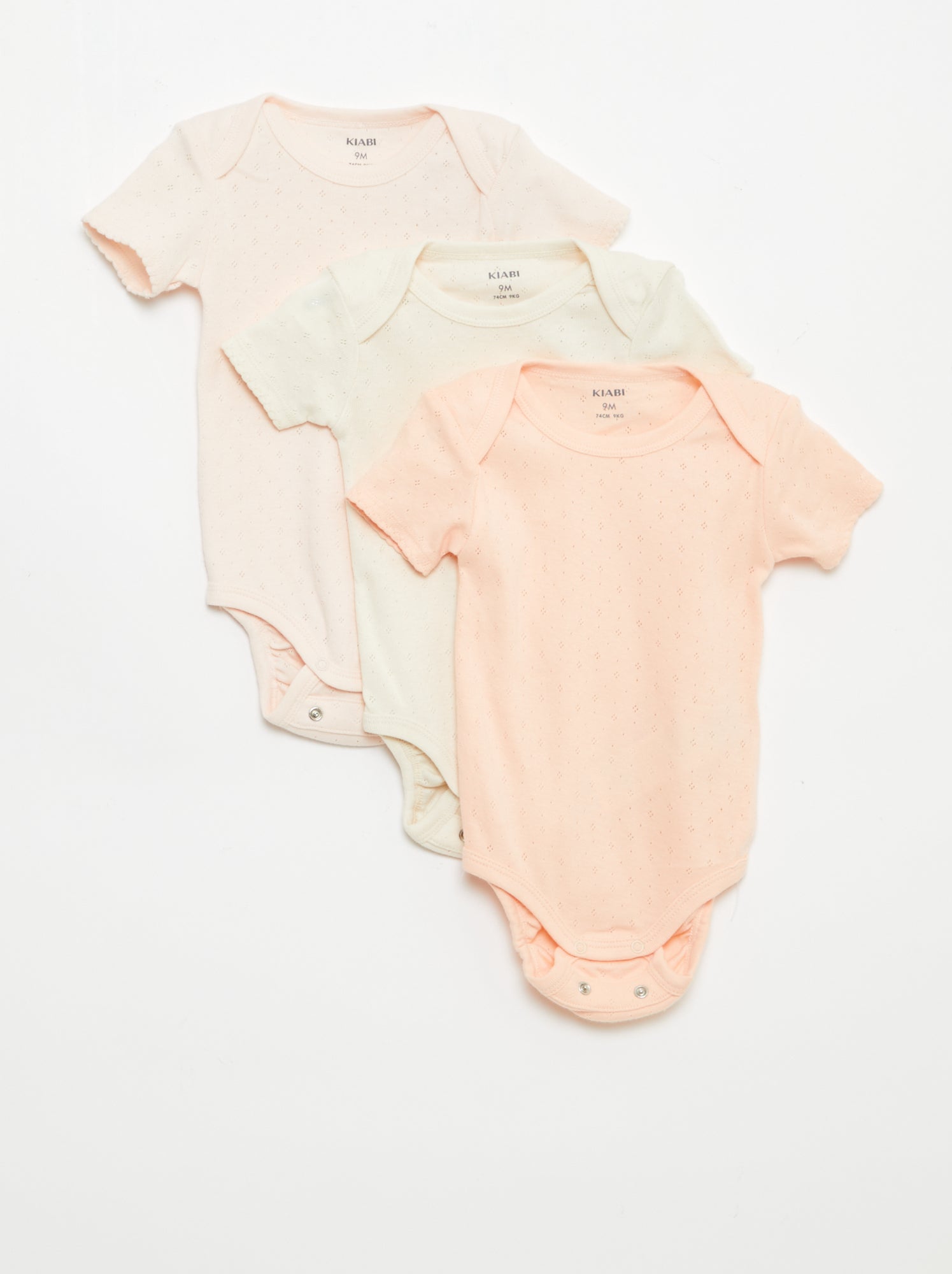 Bodies évolutif en maille unie - Lot de 3 - Orange